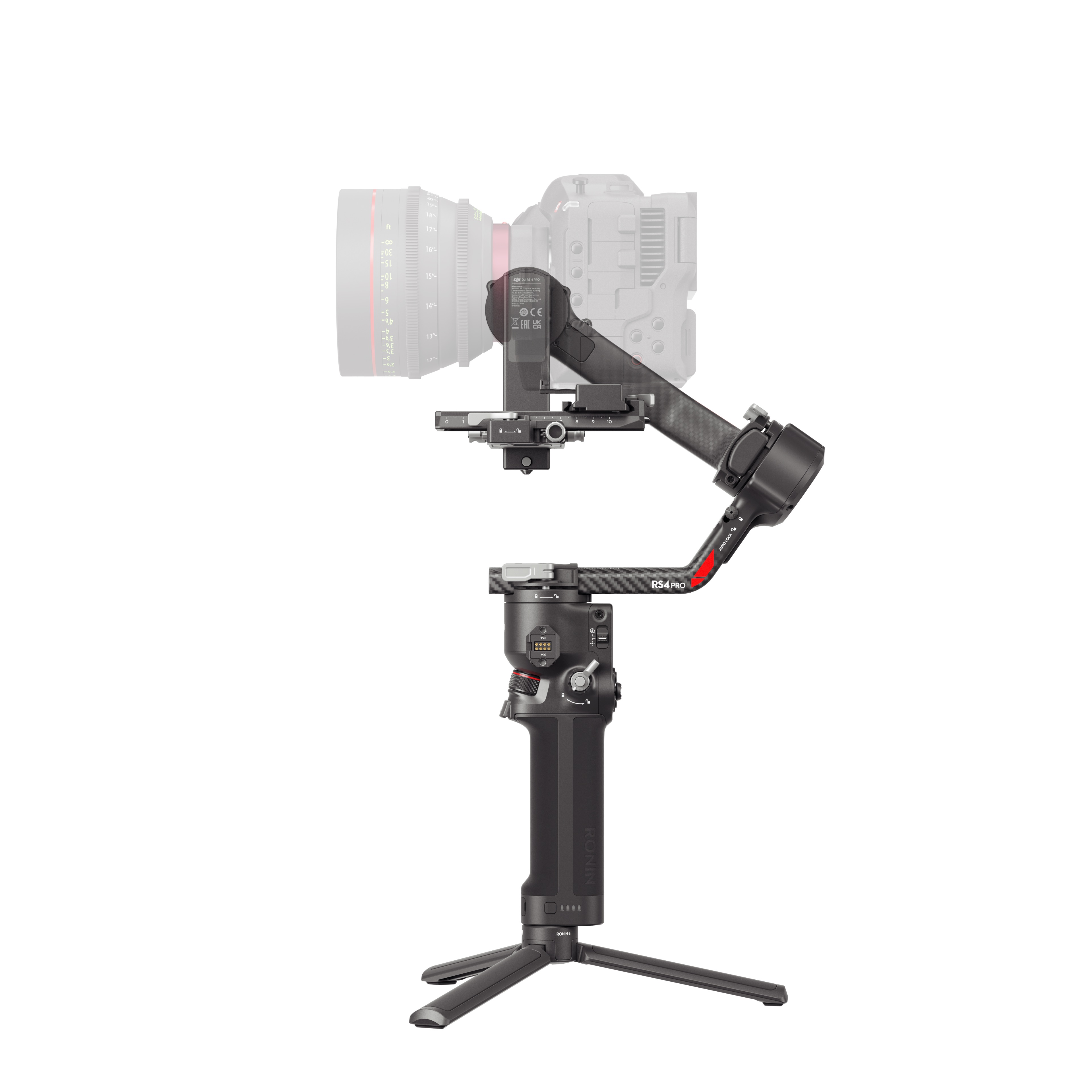 RS 4 Pro Combo DJI 4 RS4 Pro Gimbal mit ausgeklappten Bipod, Ansicht von Rechts
