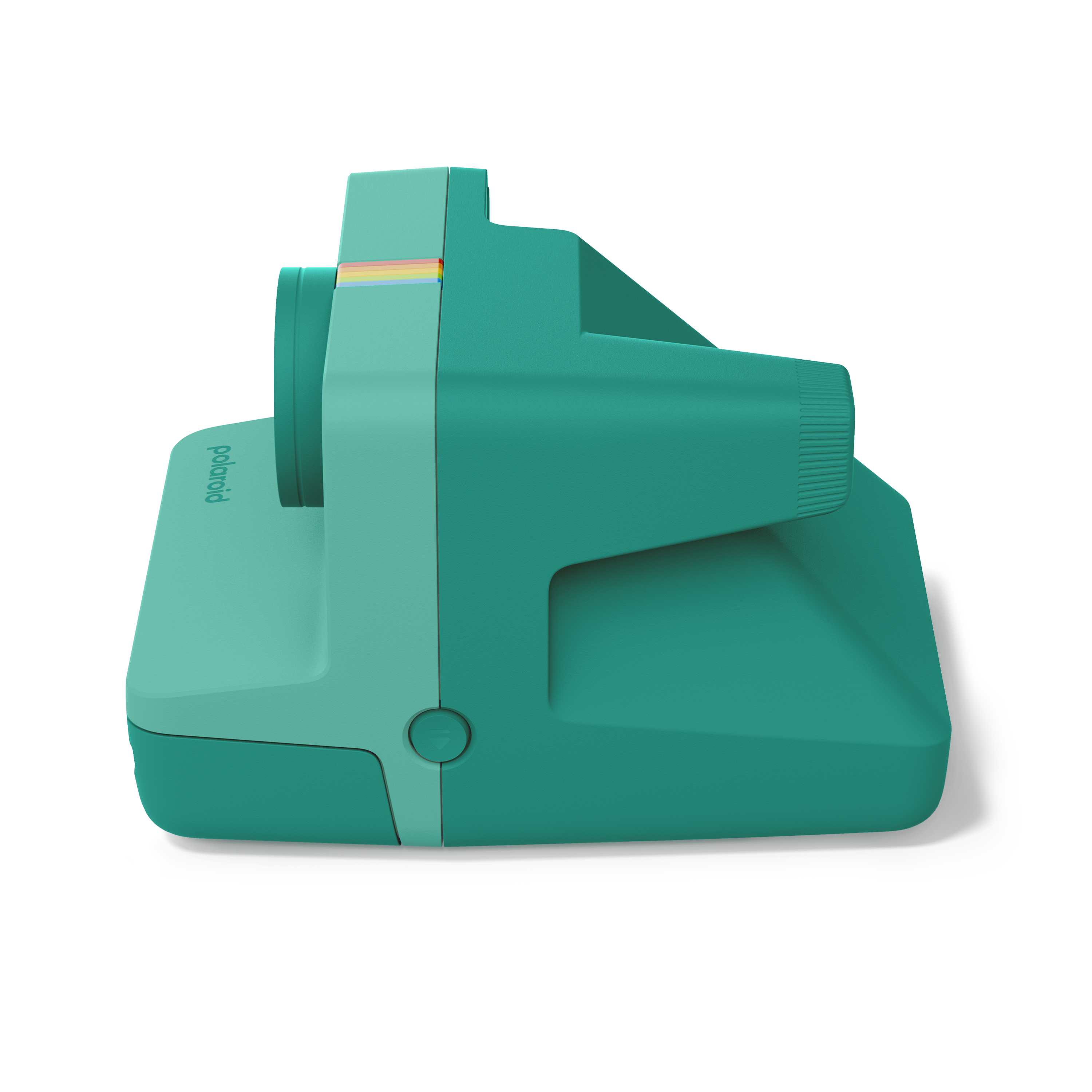 Polaroid Now Generation 3 in Tale – linke Seitenansicht der analogen Sofortbildkamera