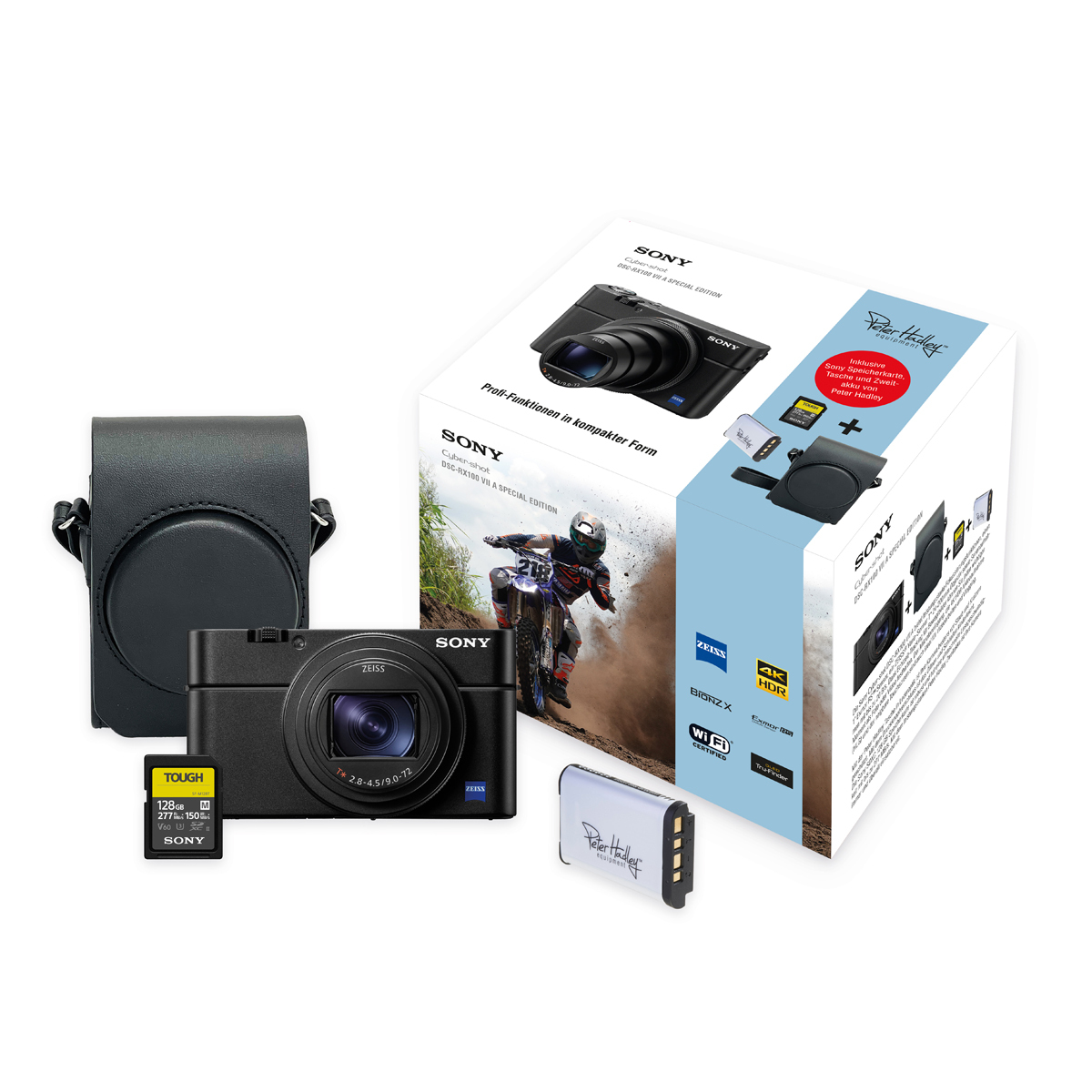 Sony DSC-RX100 VIIA Special Edition Kit – Kamera mit Tasche, Akku, Speicherkarte und Verpackung