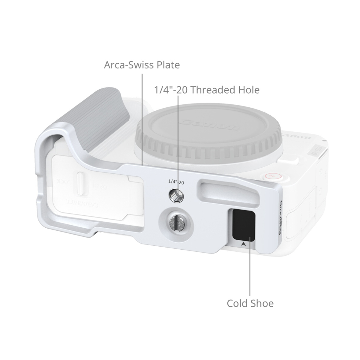 5430 L-förmige Montageplatte mit Griff für Canon EOS R50 V (Weiß) 5430 L-förmige Montageplatte mit Griff für Canon EOS R50 V (Weiß)