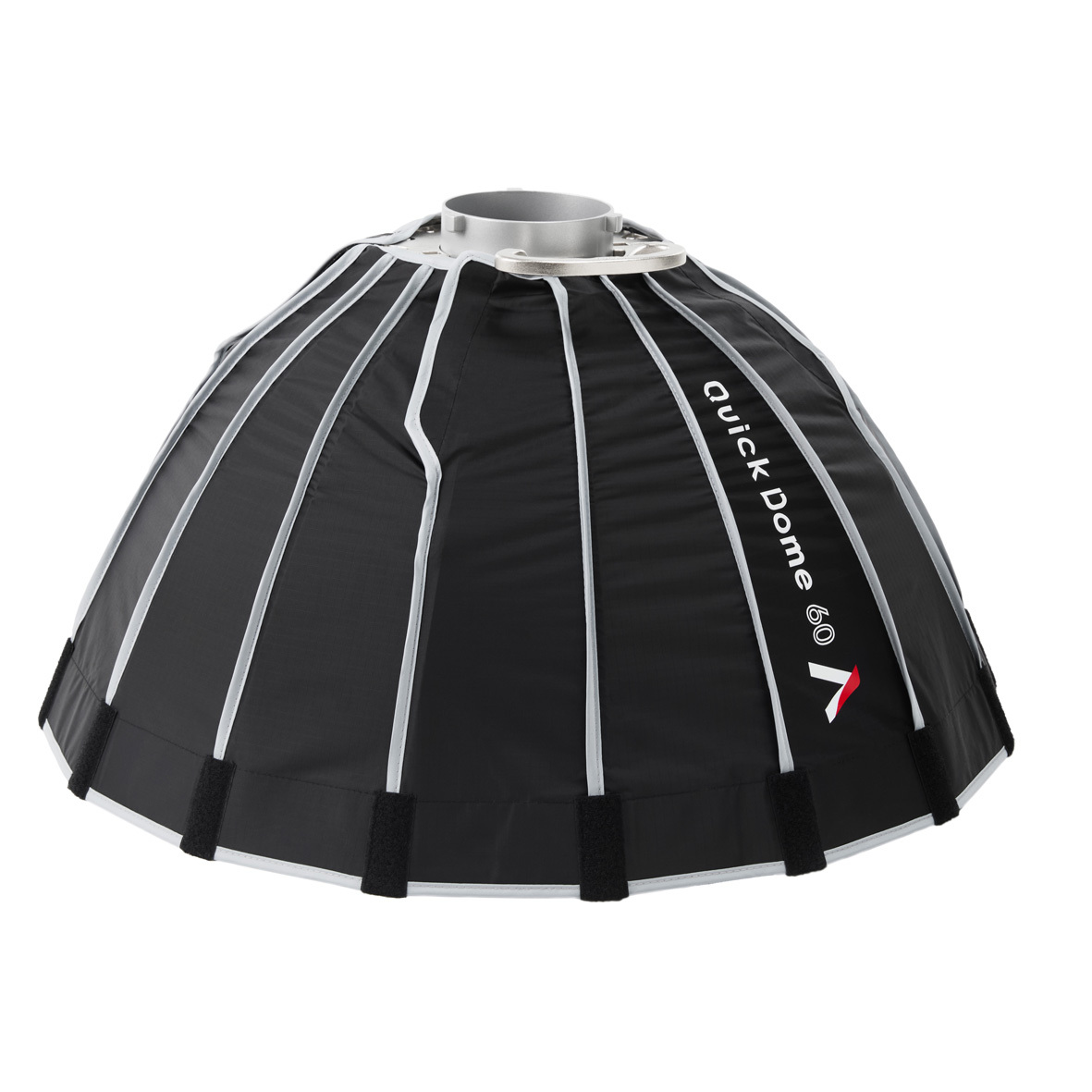Aputure Quick Dome 60 Softbox – Rückansicht mit Bowens-Halterung und gespanntem Schirmgestänge.