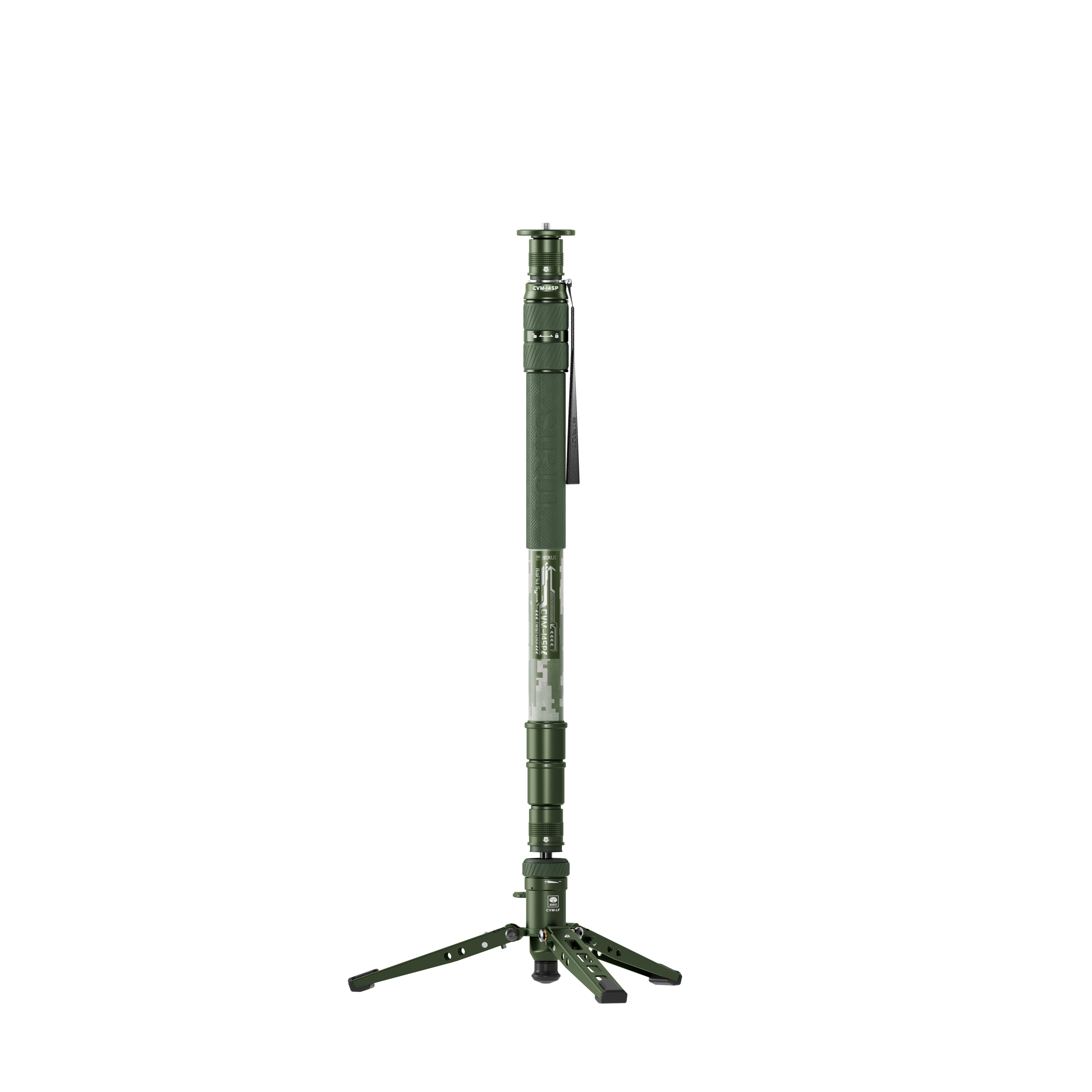CVM-145P Einbeinstativ Camouflage Sirui CVM-145P Camouflage – kompakte Ansicht des zusammengefahrenen Einbeinstativs mit Gummifüßen