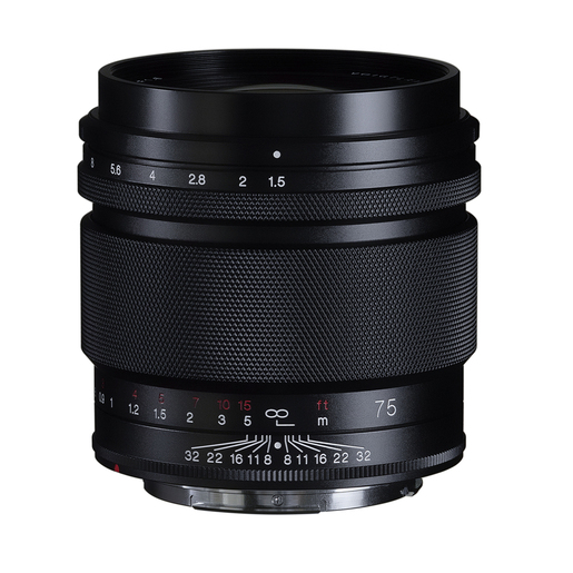 Voigtländer Nokton 75mm F1.5mm VM  Asph.  in Schwarz für Canon RF-Mount, Frontal