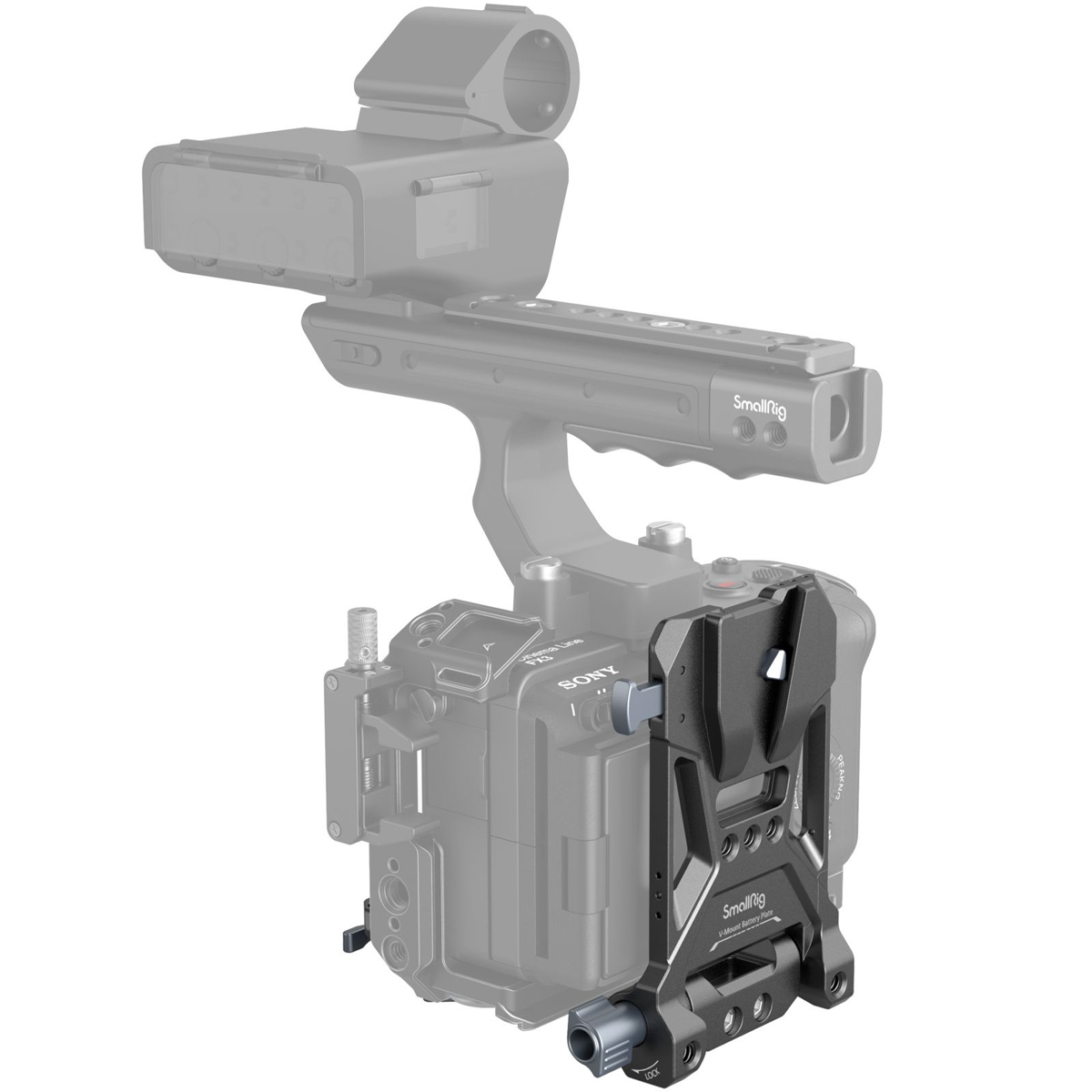 4505 V-Mount Akku-Montageplatte SmallRig 4505 V-Mount Akku-Montageplatte, Anwendung auf Kamerrarücken ohne Akku