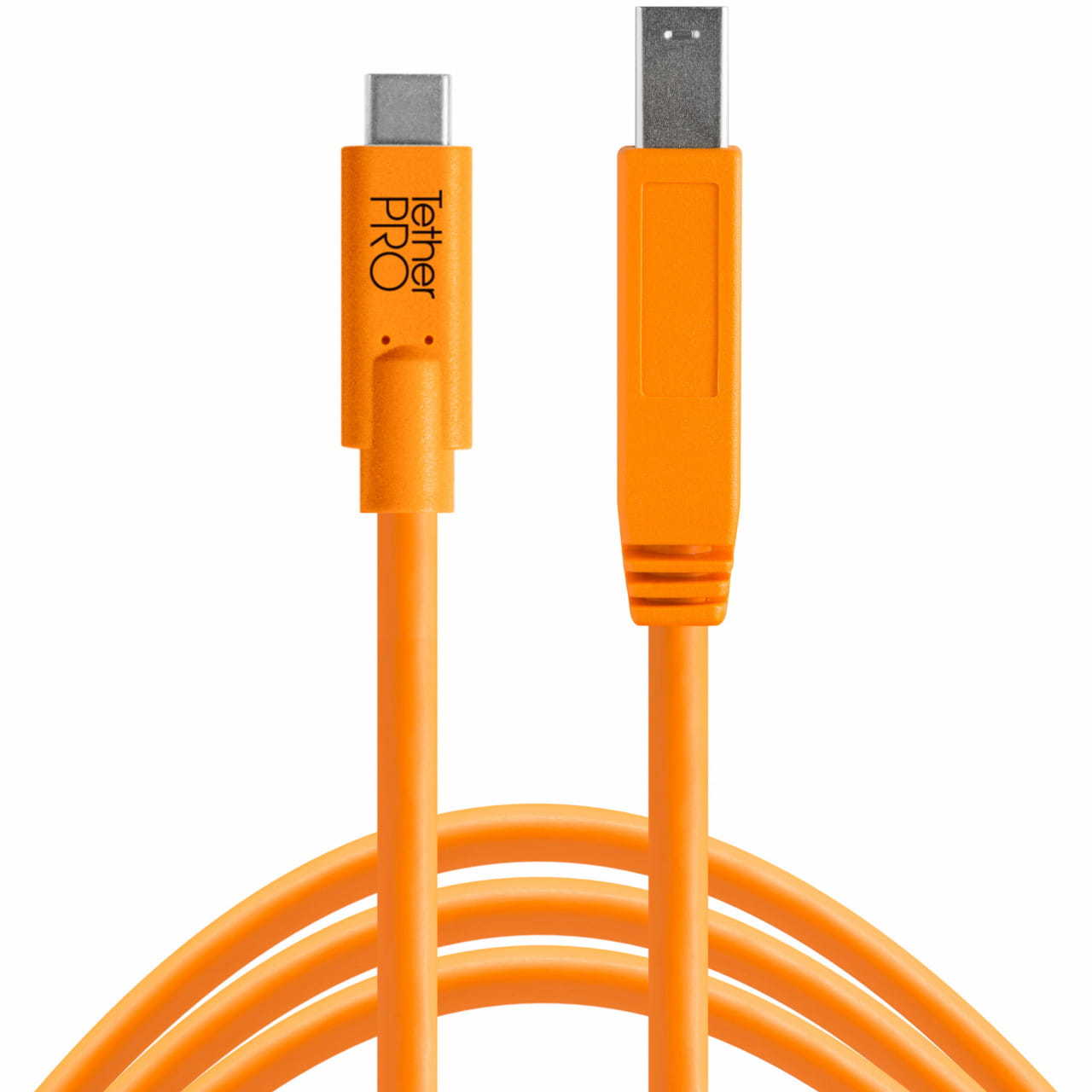 TetherPro USB-Datenkabel - USB-C auf USB 3.0 Typ B (4,6m , gerader Stecker, orange)