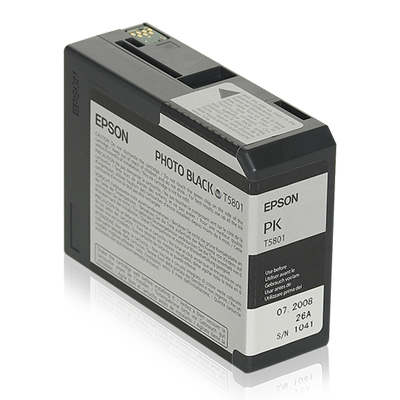 T5801-PK Tinte 80ml (fotoschwarz) Epson T5801-PK Tintenpatrone Fotoschwarz ansicht von Schräg links vorne