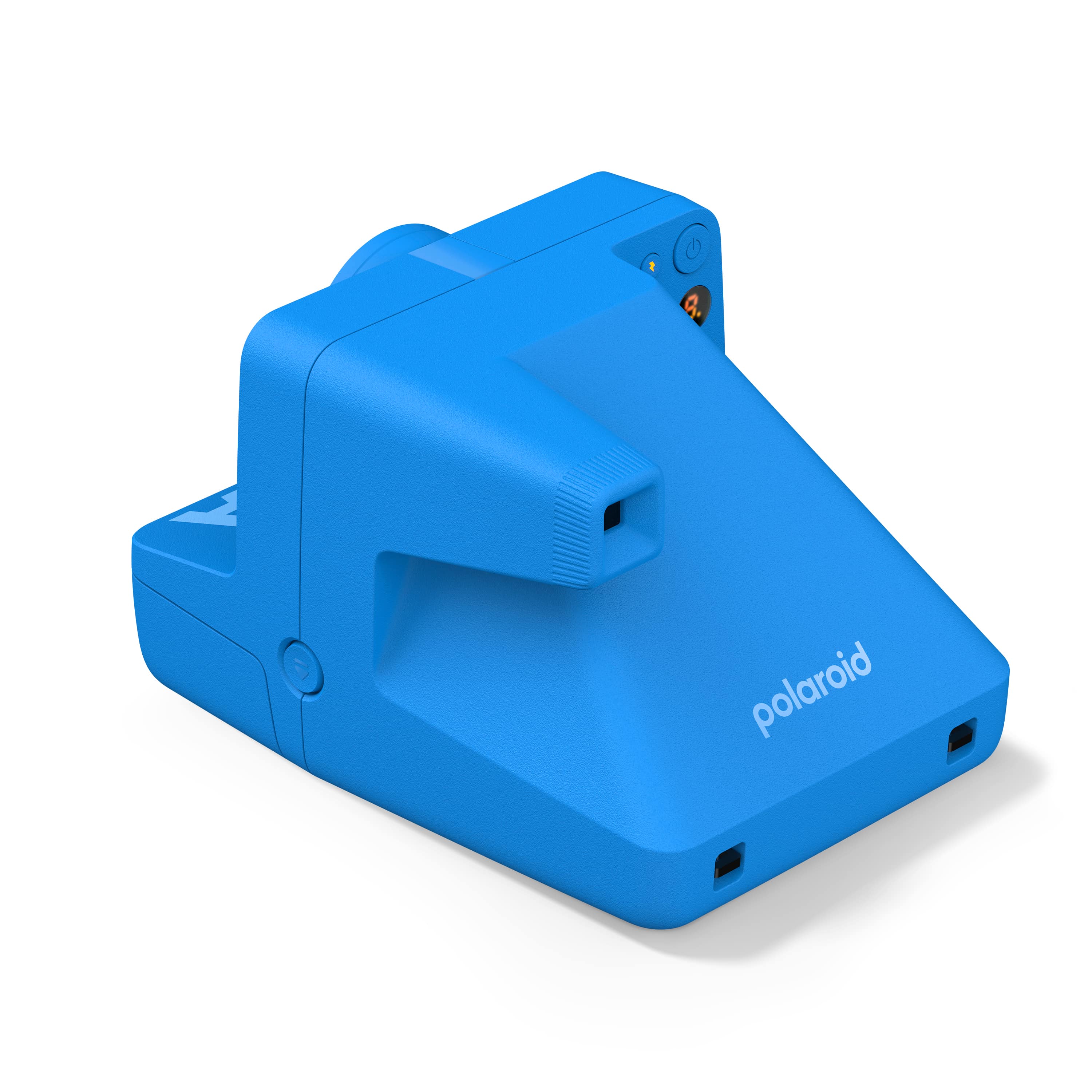 Polaroid Now Generation 3 MoMA Edition – schräge Rückansicht mit Sucher und Gehäuseform