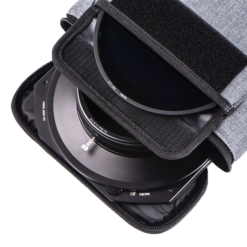 NiSi S5 Filterhalterung und Polfilter in mitgelieferter Tasche