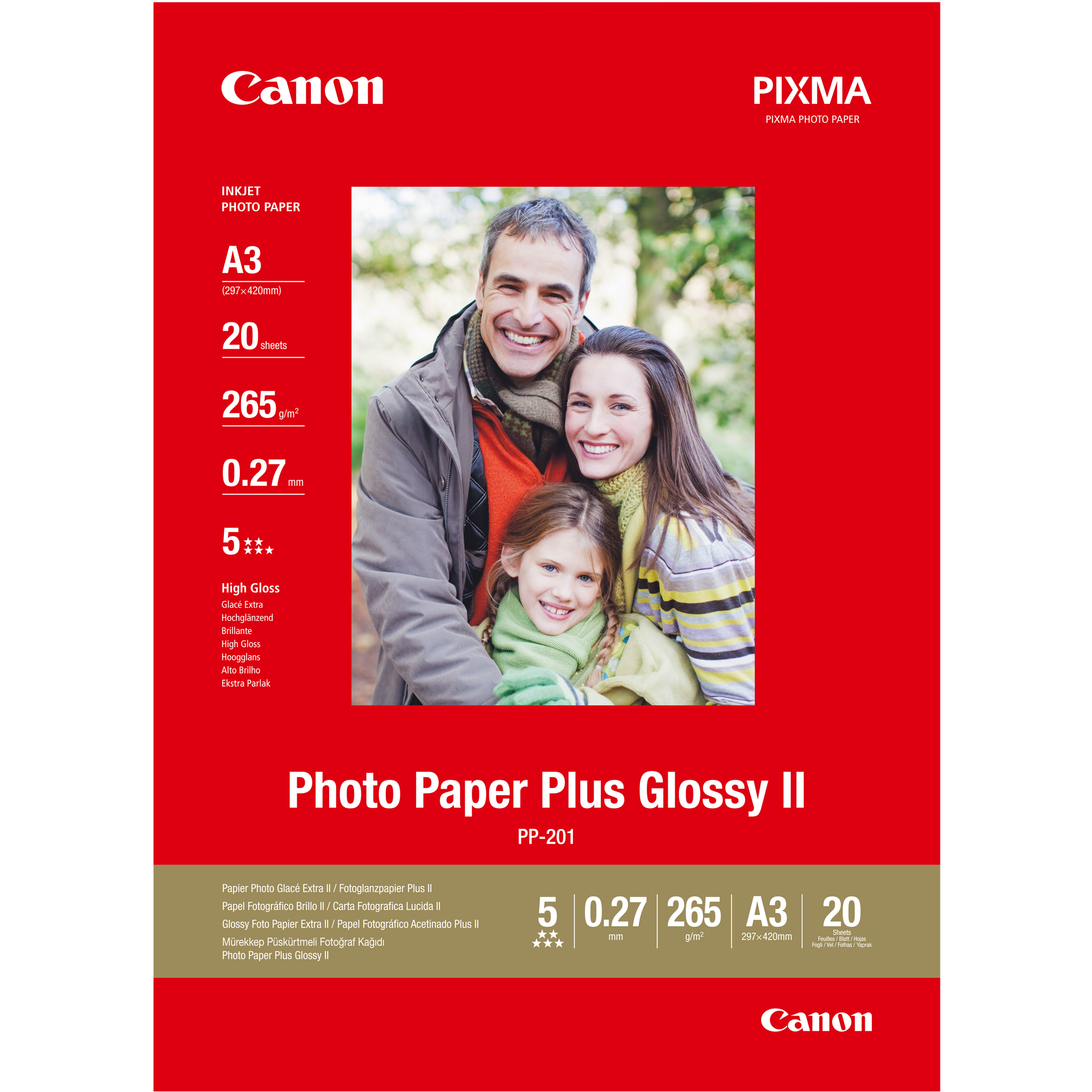 PP-201 Ph. Fotopapier Plus GlossyII 275g / A3 / 20 Blatt PP-201 Ph. Fotopapier Plus GlossyII 275g / A3 / 20 Blatt