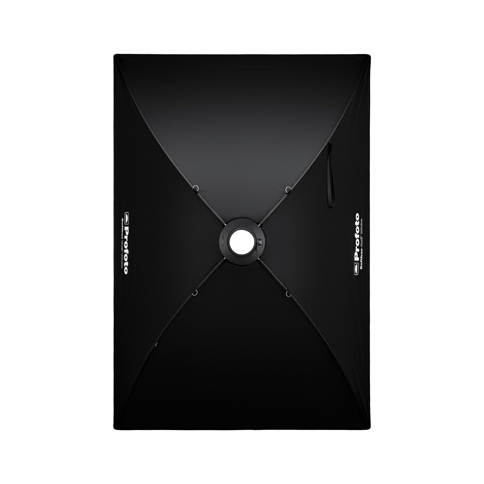 Rückseite der Profoto Softbox 4x6 White mit Speedring-Halterung und Spannstreben.