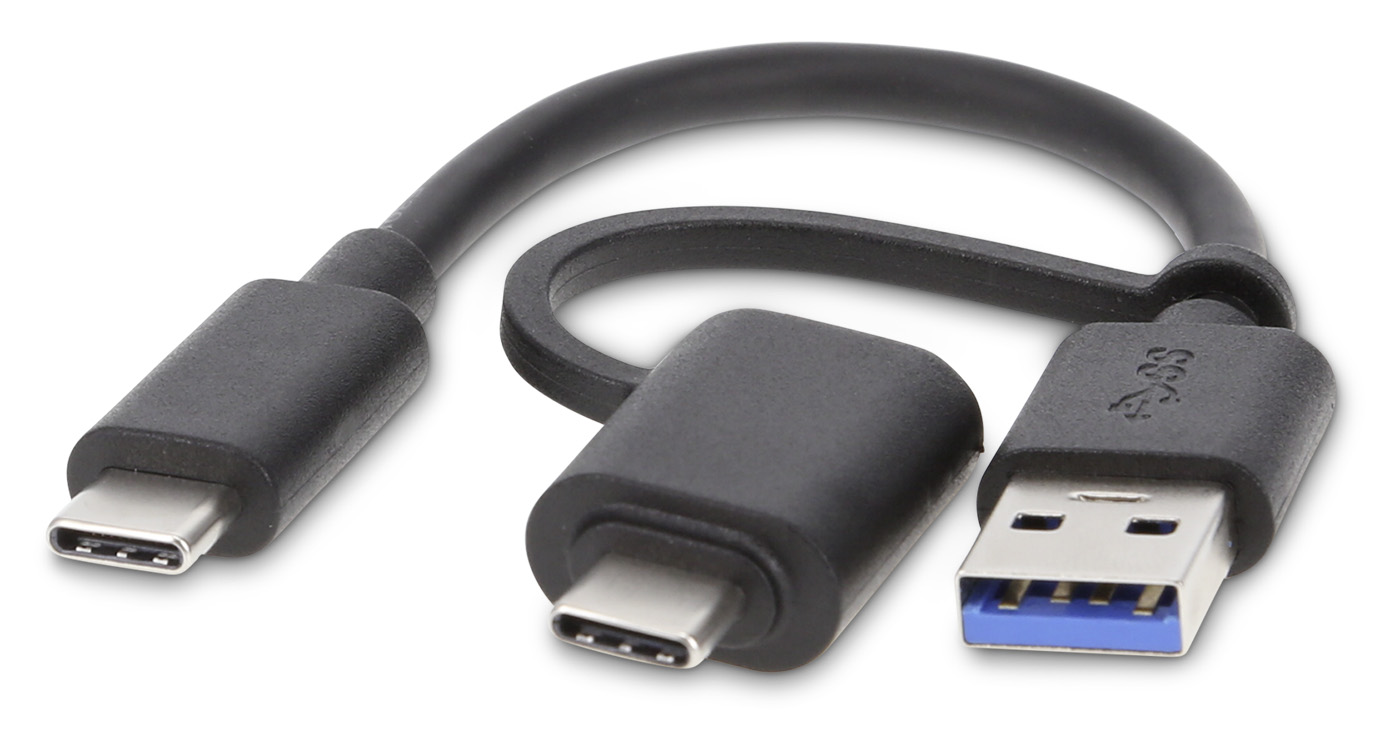 2-in-1 USB-C auf USB-A Kabel 15cm 