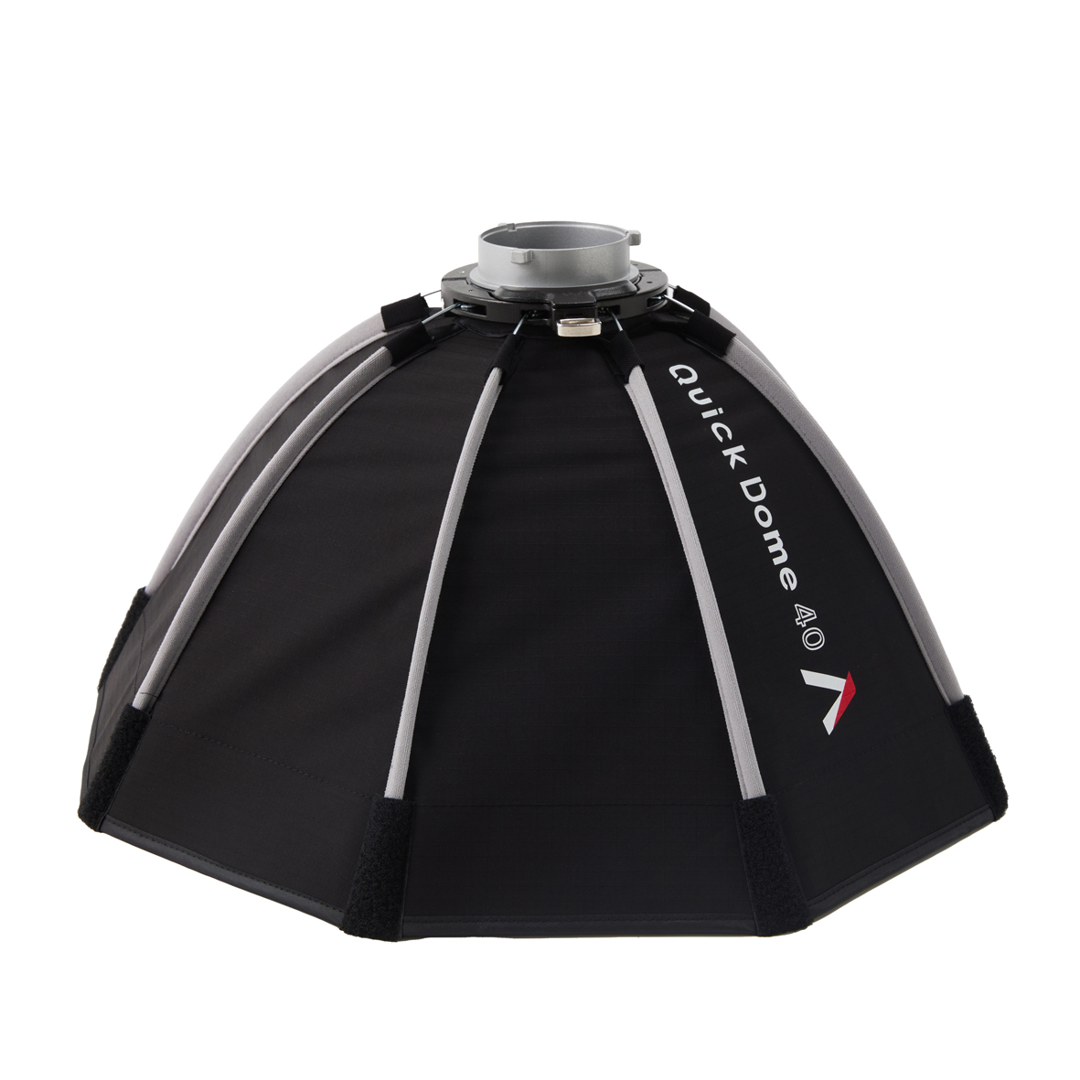 Aputure Quick Dome 40 Softbox – Rückansicht mit Bowens-Halterung und gespanntem Schirmgestänge.