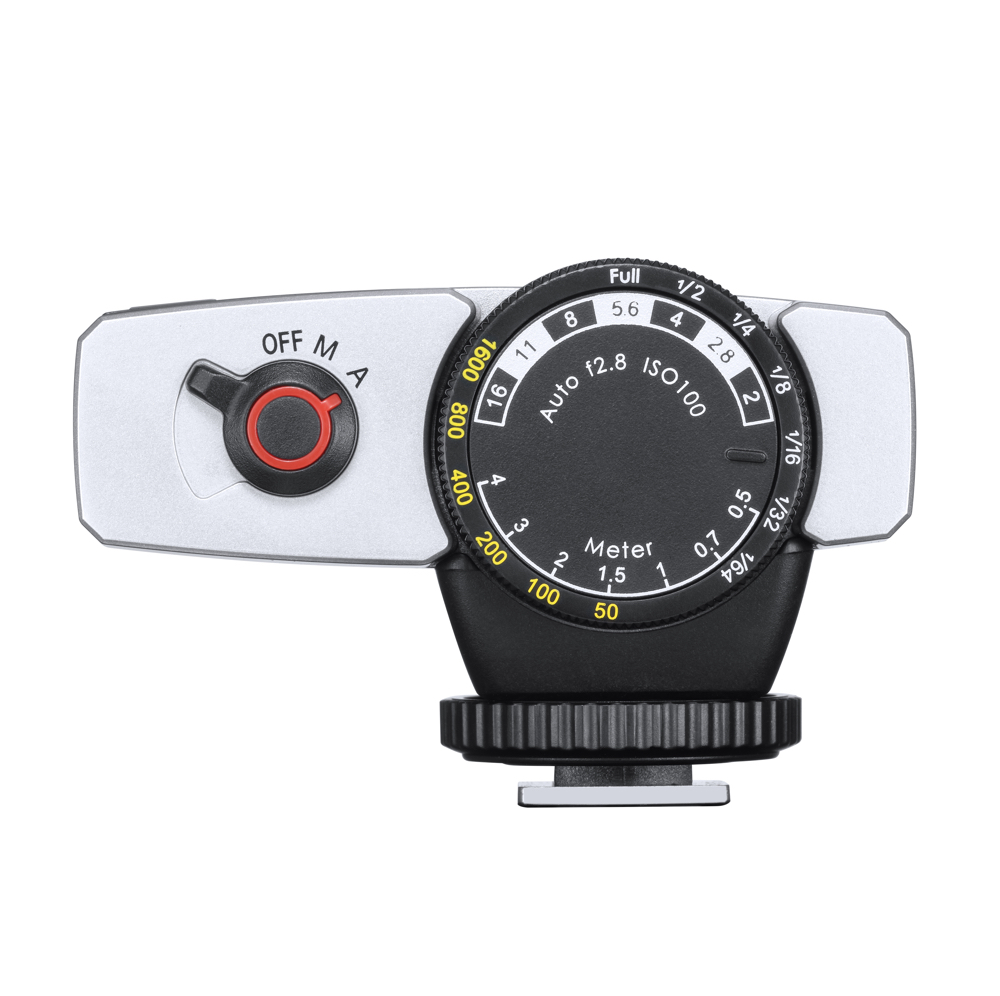 Godox Lux Junior Blitzgerät in Schwarz – Detailansicht des Einstellrads für ISO, Blende und Blitzleistung