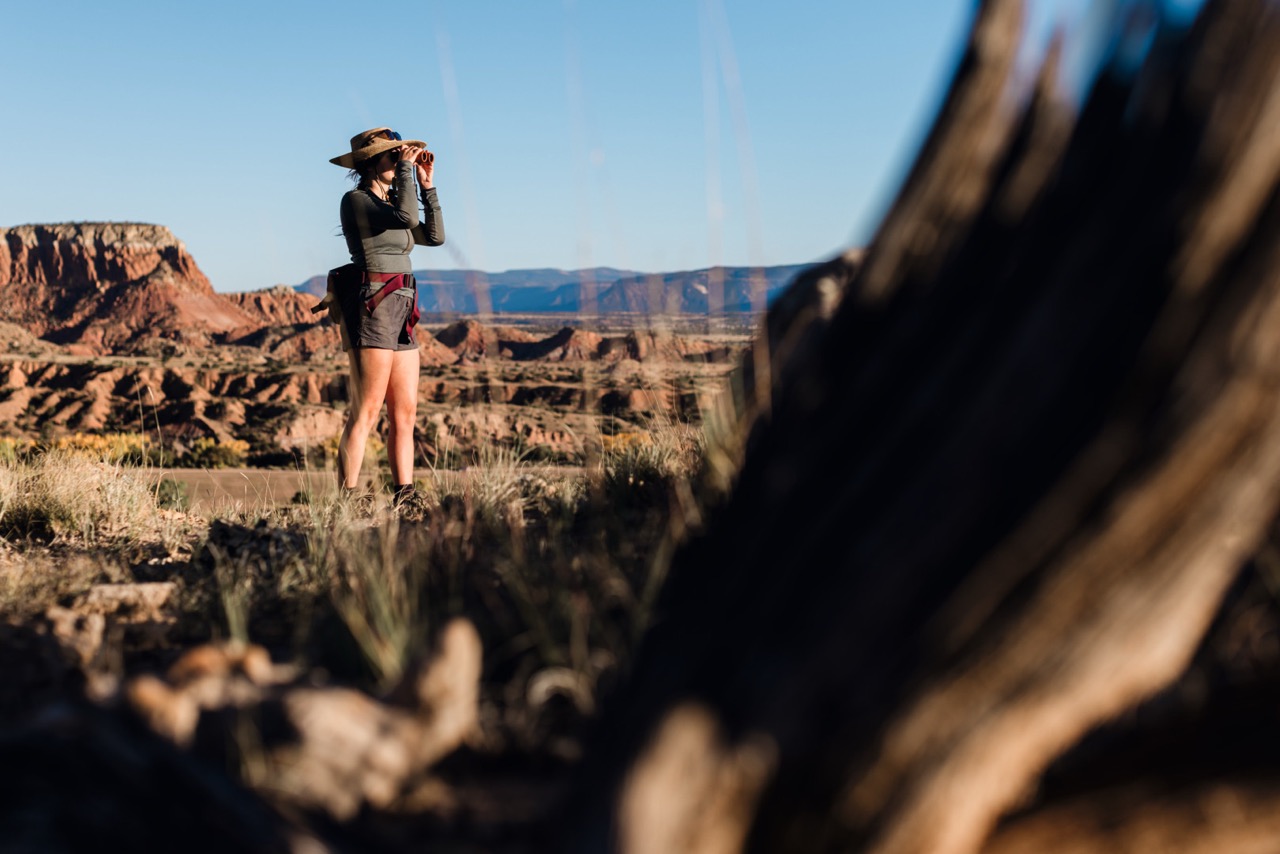 Swarovski Optik CL Companion III Fernglas im Einsatz bei Wanderung mit Blick über eine Canyonlandschaft