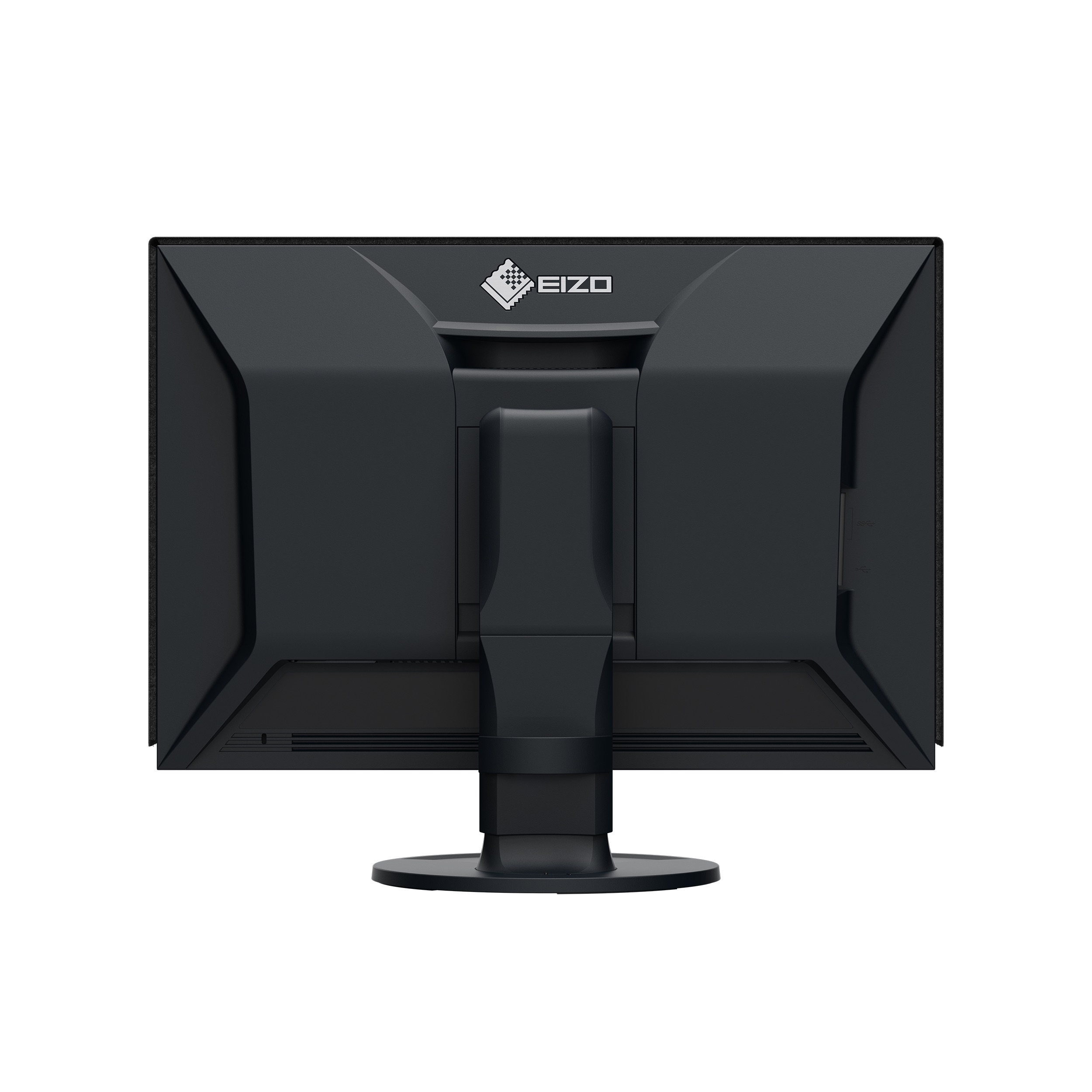 ColorEdge CG2400S-BK 24.1" Eizo ColorEdge CG2400S-BK – Rückseite des 24,1 Zoll Grafikmonitors mit Standfuß, VESA-Bereich und Eizo Logo