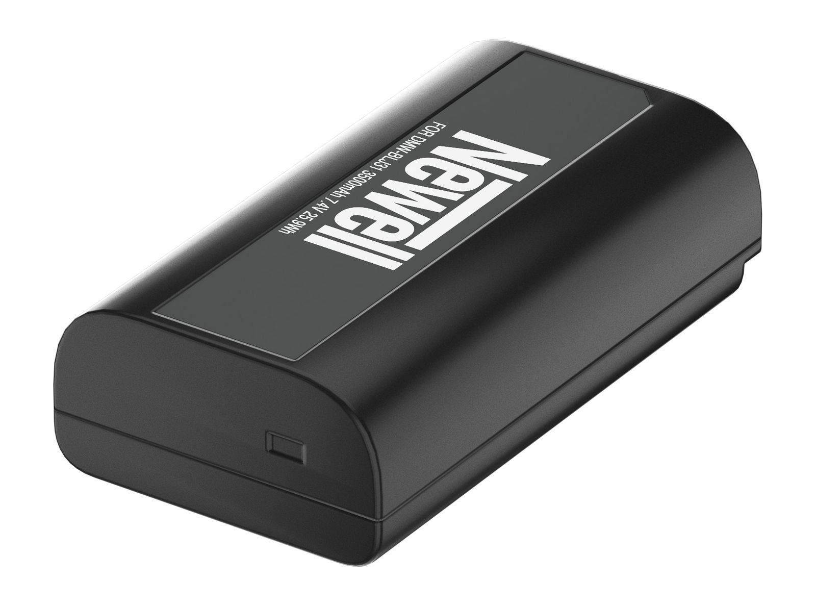 Newell DMW-BLJ31 Li-Ion Akku für Panasonic Kameras in schräger Ansicht mit schwarzem Gehäuse und Beschriftung