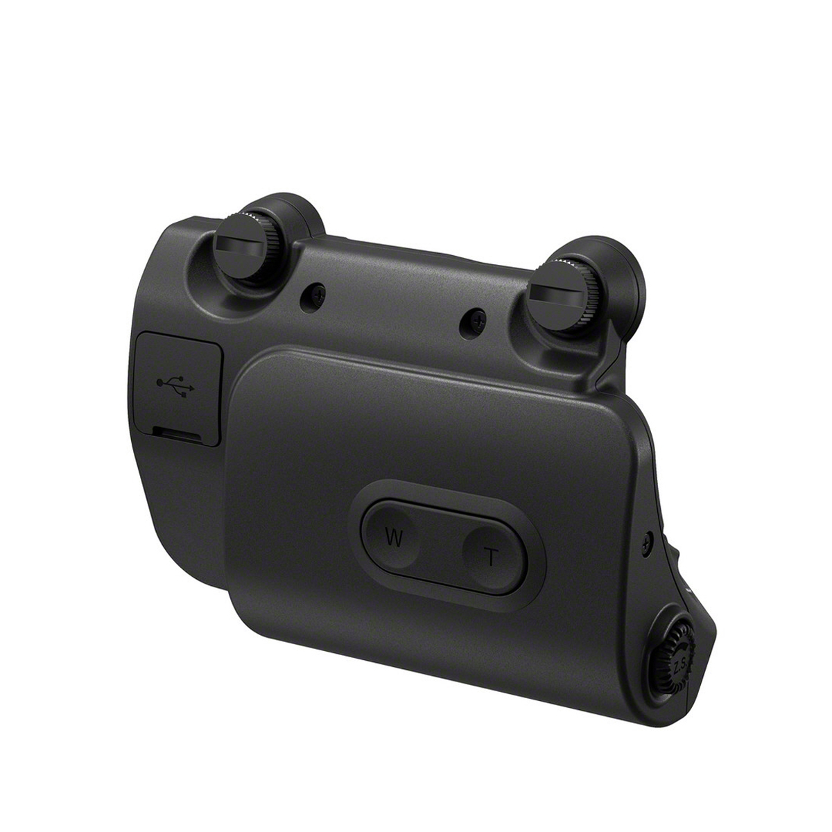 Canon PZ-E2 Power Zoom Adapter – schräge Ansicht mit W/T-Tasten und USB-Anschluss