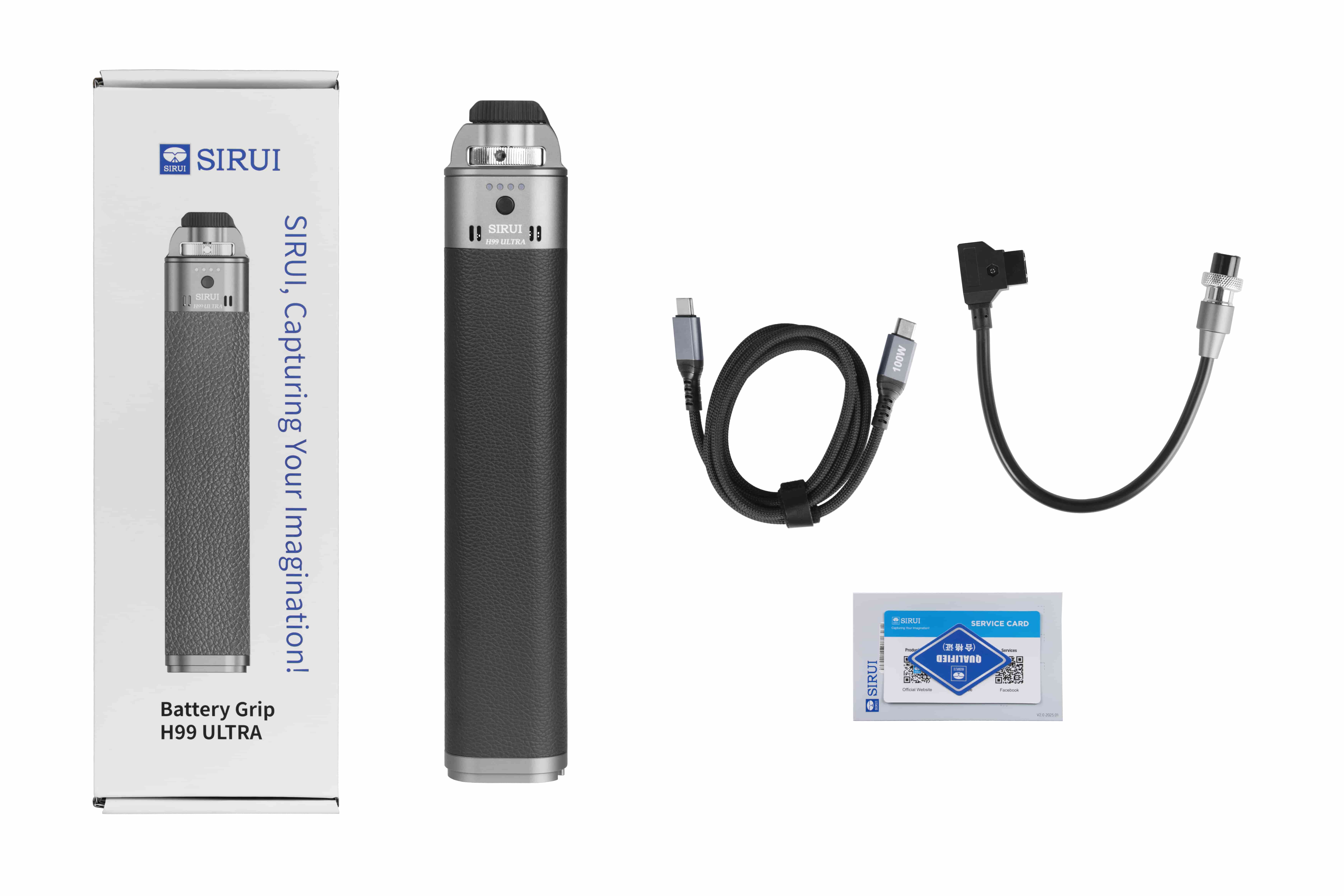 Sirui H99 Ultra Batteriegriff – Lieferumfang mit Verpackung, Kabeln und Zubehör im Überblick