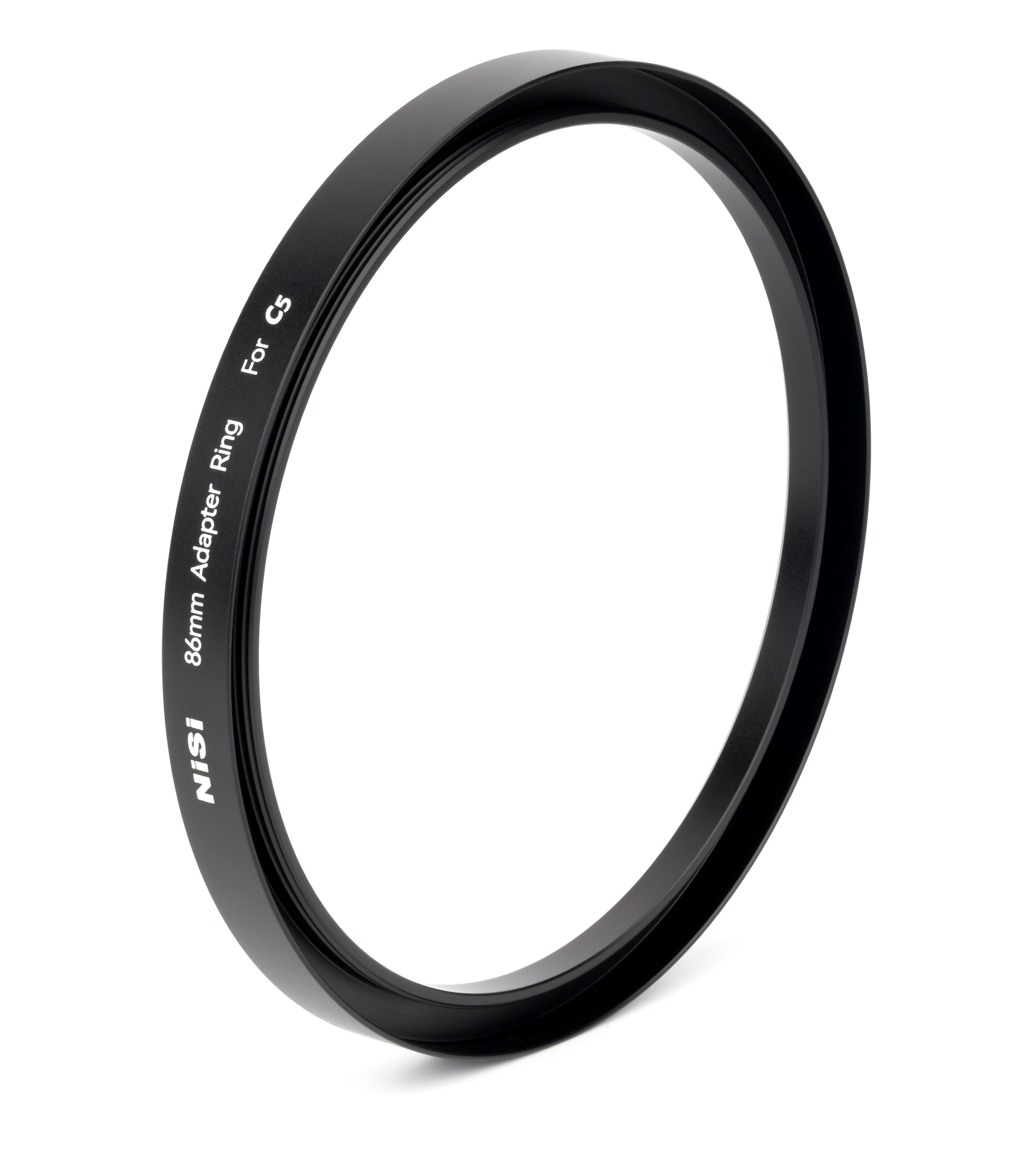 C5 Matte Box Adapterring (86mm) NiSi C5 Matte Box Adapterring 86 mm – schräge Ansicht des schwarzen Aluminium-Adapterrings zur Montage an Objektiven