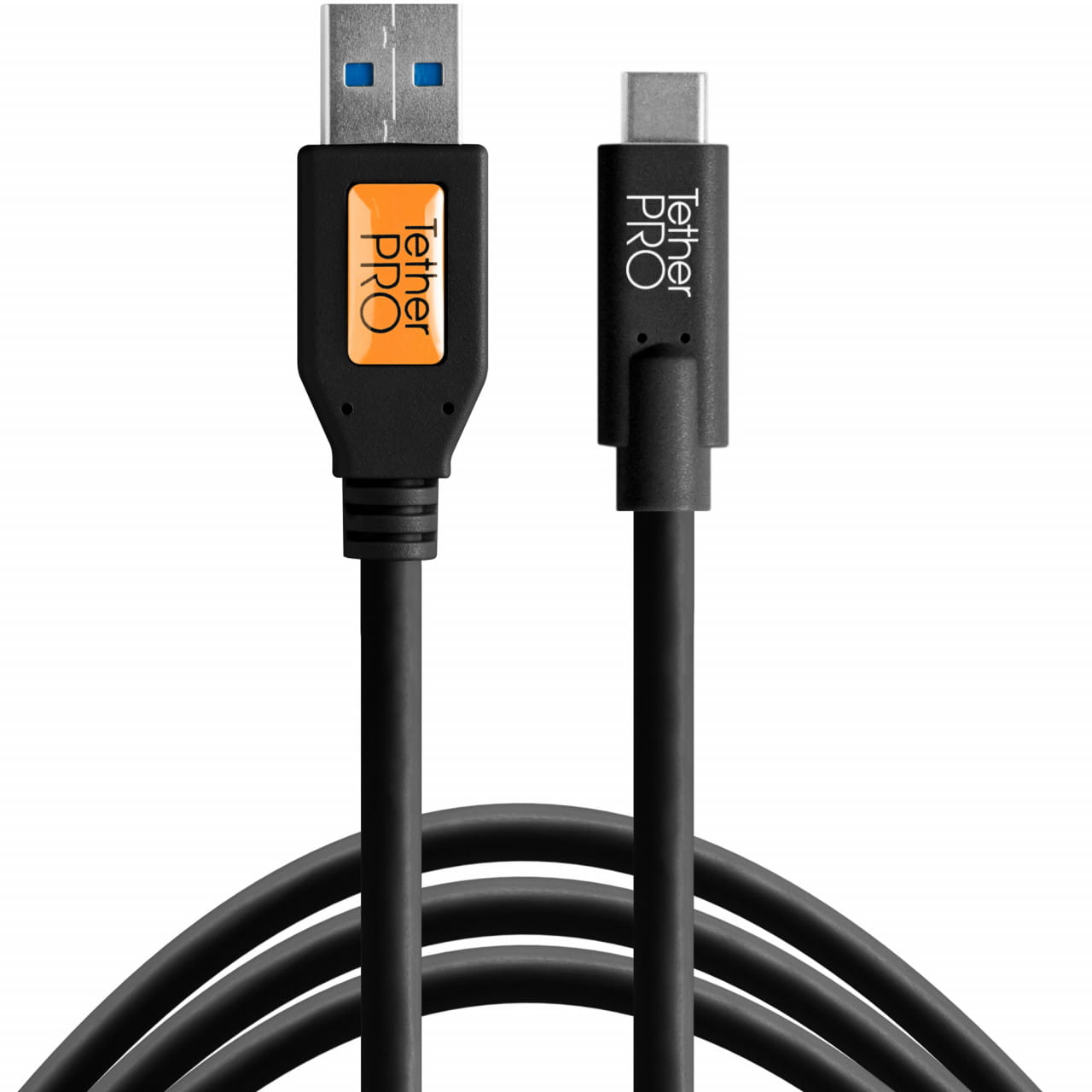 TetherPro USB-Datenkabel - USB 3.0 auf USB-C (4,6 m, gerader Stecker, schwarz)