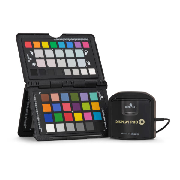 Calibrite ColorChecker Photo Kit – frontale Ansicht von ColorChecker und Display Pro HL für Farbkalibrierung