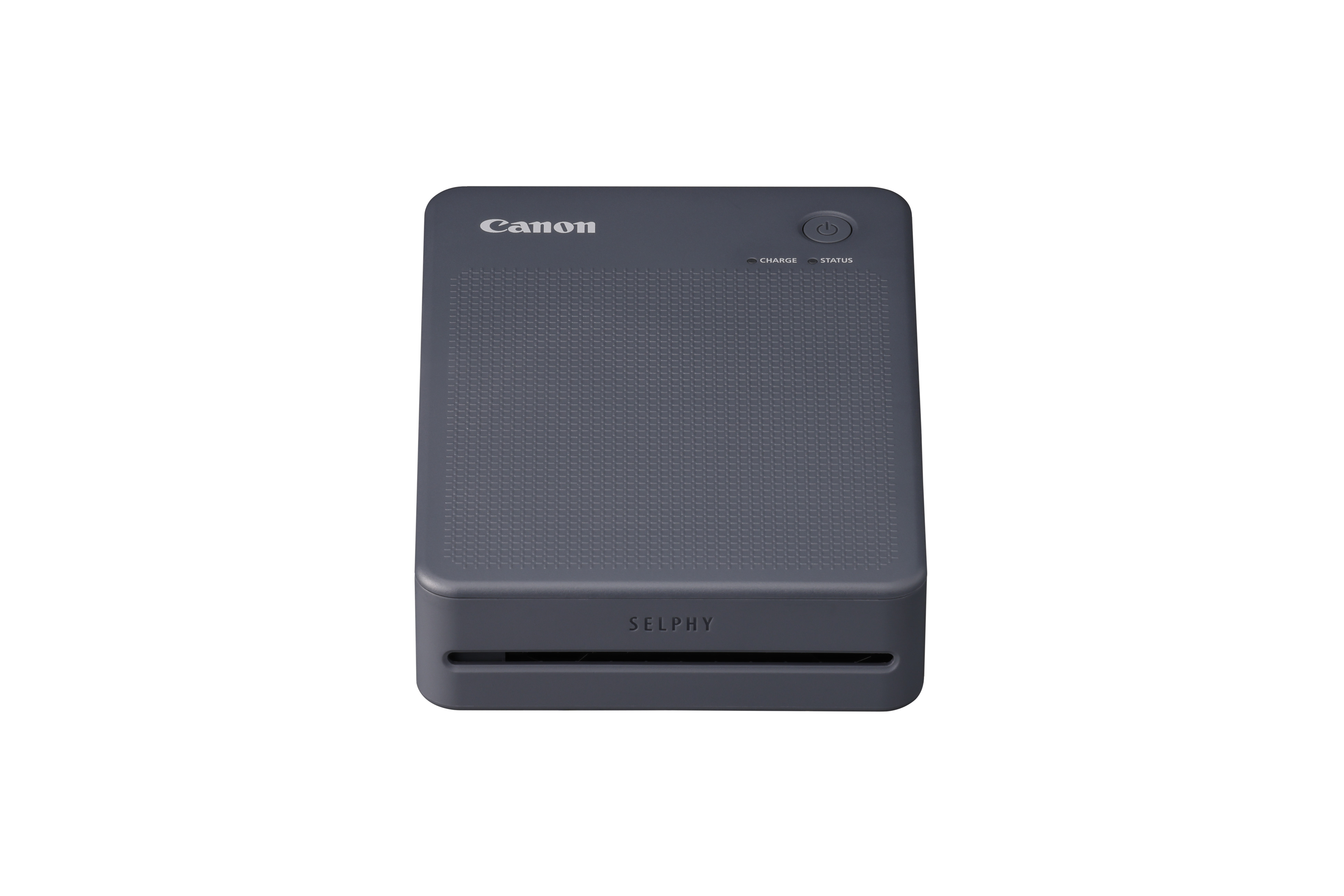 SELPHY QX20 Fotodrucker (dunkelgrau) Canon Selphy X20 Mobiler Fotodrucker in der Farbe Dunkelgrau, Liegend mit Druckschlitz sichtbar