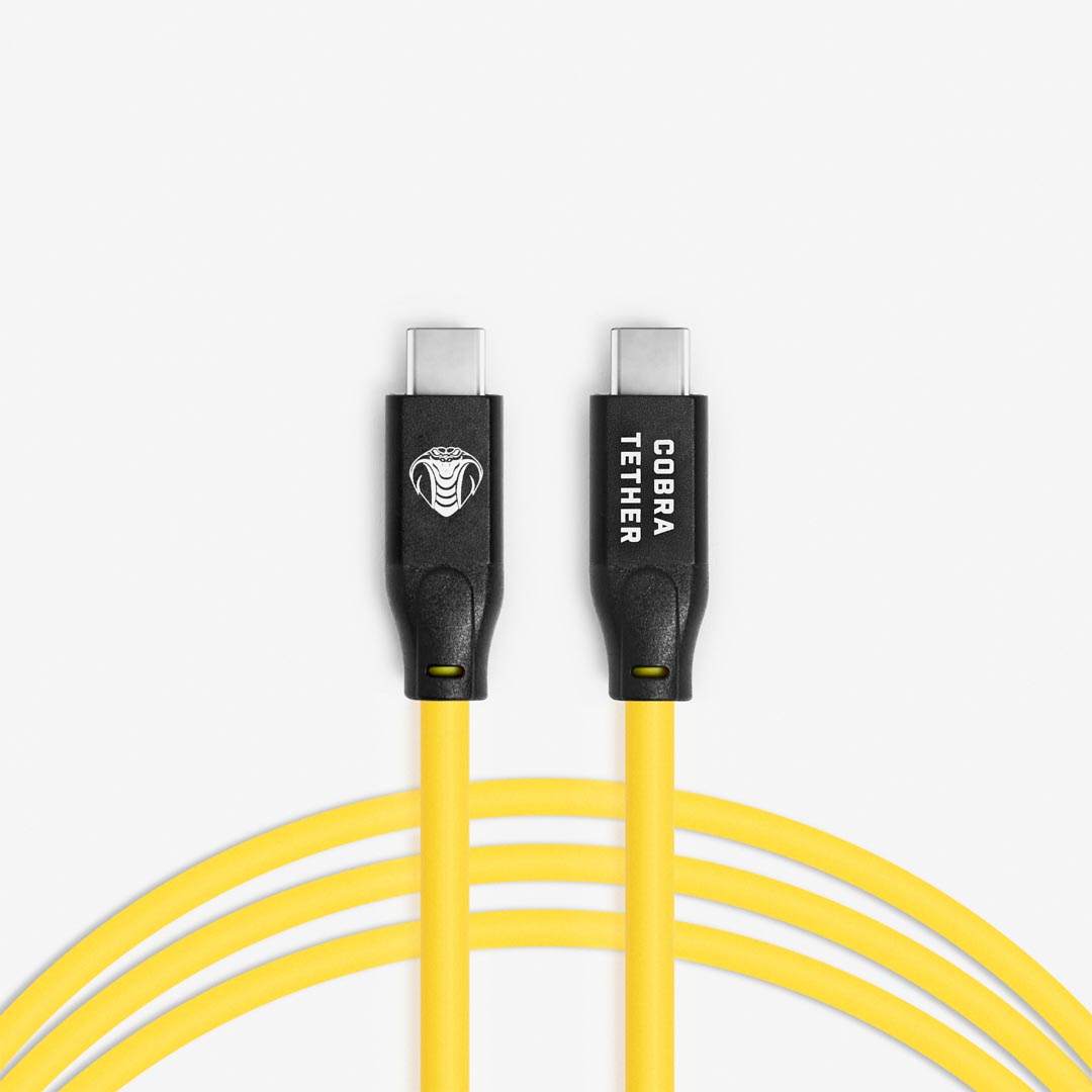 USB-C Tether Kabel (5m, gerader Stecker, gelb)