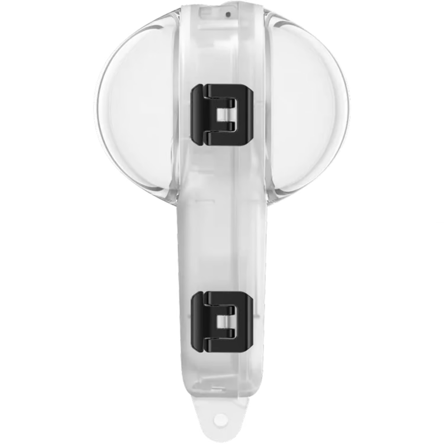 Unsichtbares Tauchgehäuse für Insta360 X4 Air Unsichtbares Tauchgehäuse für Insta360 X4 Air – Seitenansicht der klaren Kamerahülle mit Verschlüssen und Befestigungsöse