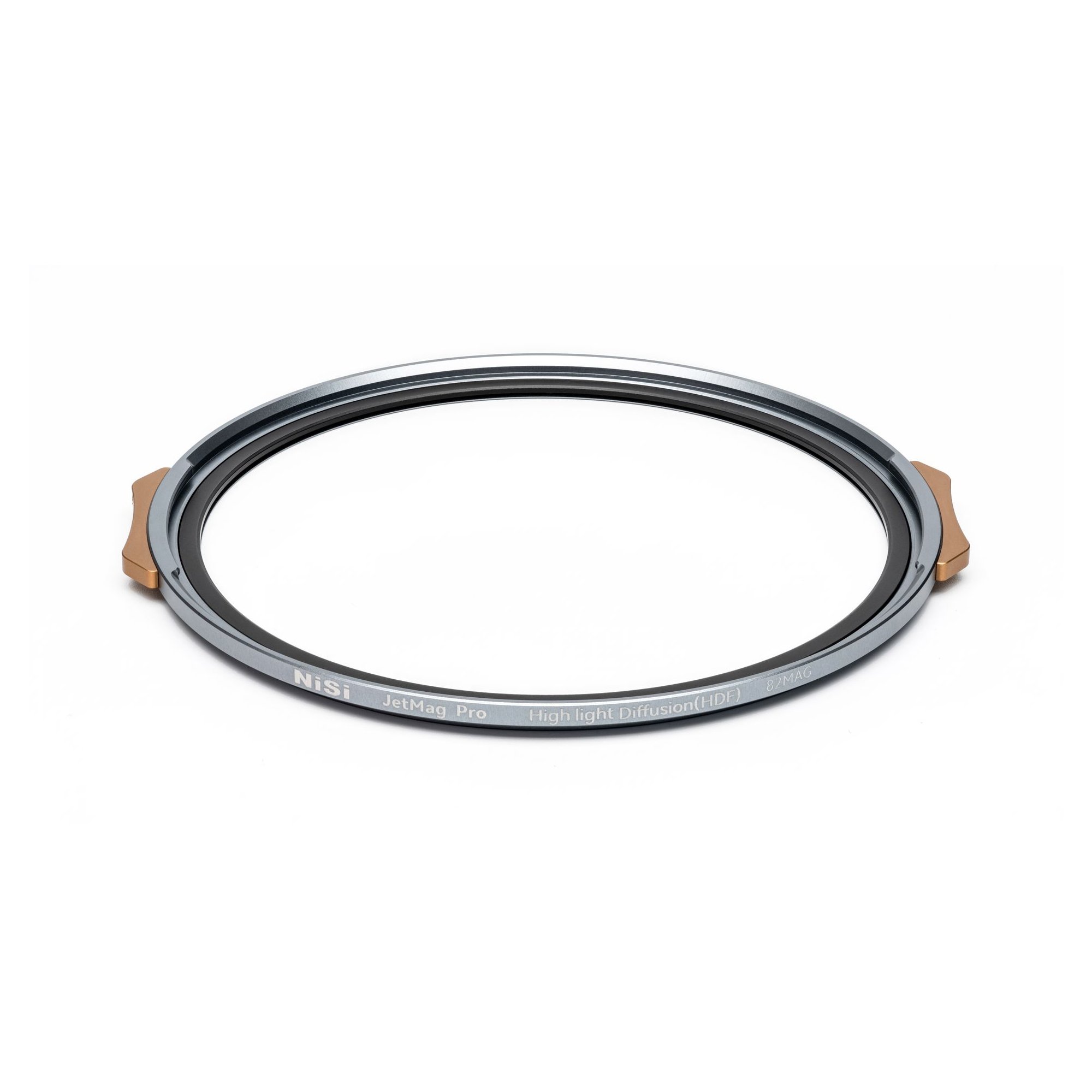 JetMag Pro Highlight Diffusion Magnetic Filter 1/2 (82MAG) in flacher Draufsicht mit magnetischem Filterrahmen für Objektive