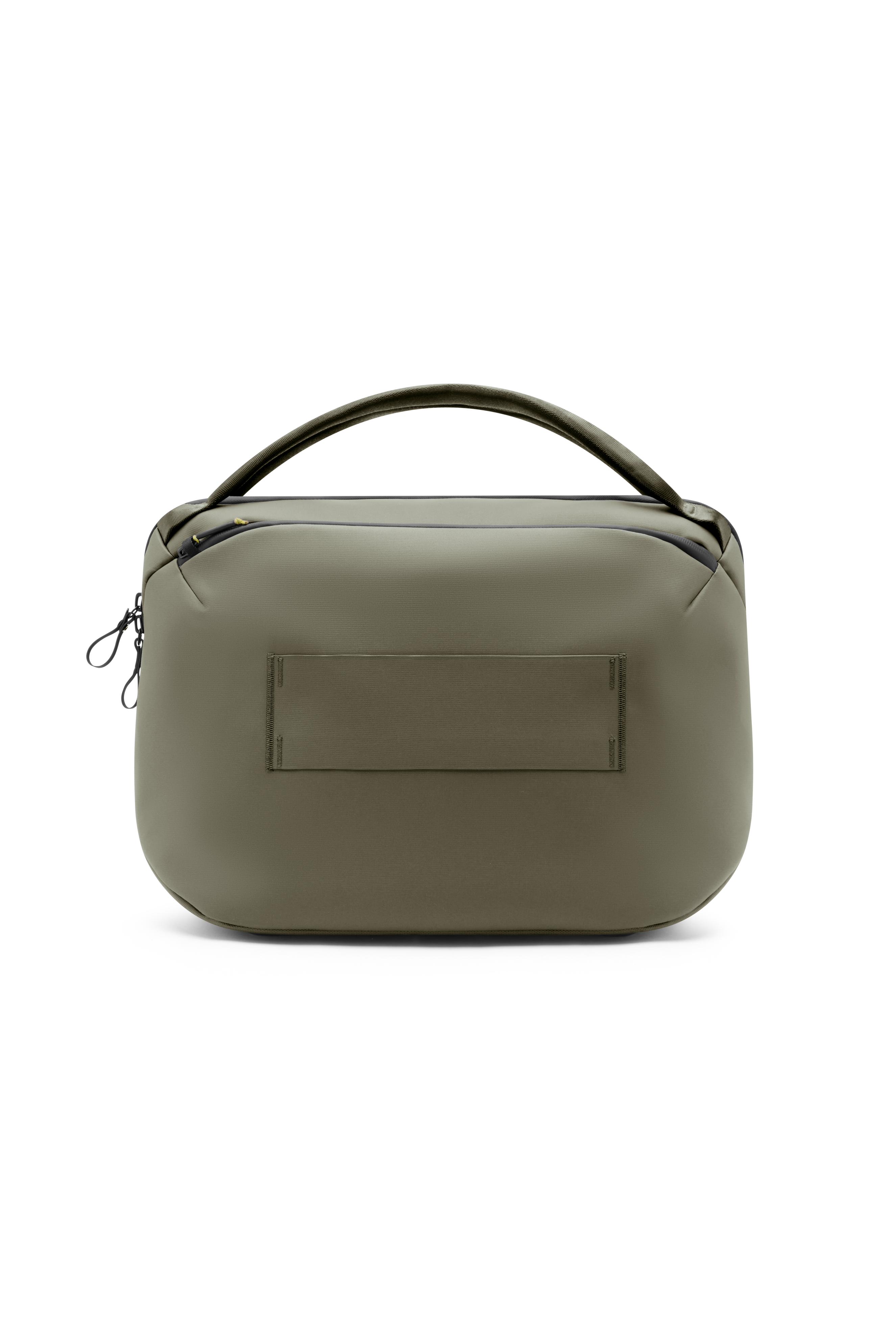 Peak Design Travel Weekender 25L in Stone, Rückansicht mit Trolley-Schlaufe zur Kofferbefestigung