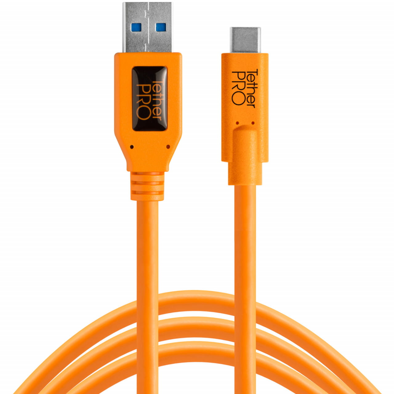 TetherPro USB-Datenkabel - USB 3.0 auf USB-C (4,6m, gerader Stecker, orange)