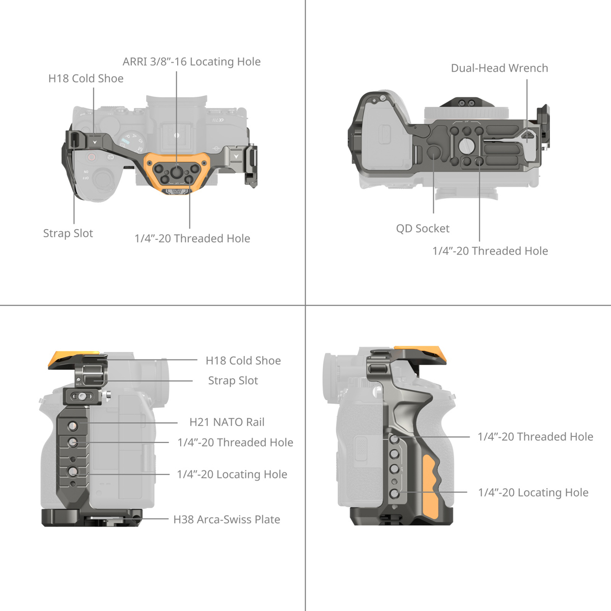 5518 HawLock Schnellwechsel- käfig Kit Sony Alpha 7R V/7 IV/7S III (BumbleBee Edition) 5518 HawLock Schnellwechsel- käfig Kit Sony Alpha 7R V/7 IV/7S III (BumbleBee Edition)
