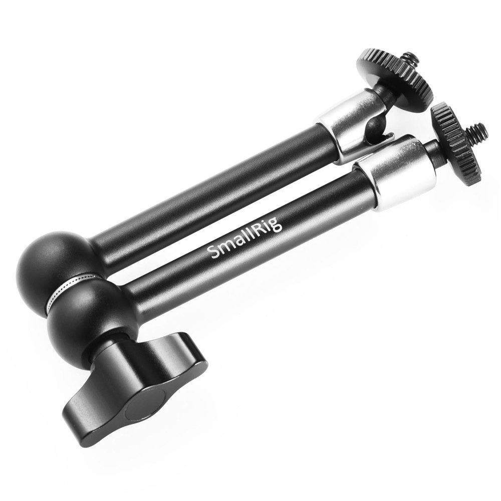 SmallRig 2066B Winkelarm 11 Zoll – schräge Ansicht des Gelenkarms mit zwei 1/4 Zoll Schraubenanschlüssen