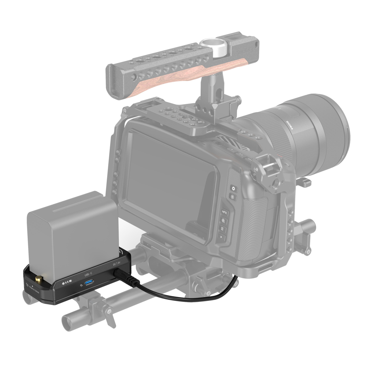4340 NP-F Batterie-Adapter- Montageplattenkit + LP-E6NH Dummy + Kabel 4340 NP-F Batterie-Adapter- Montageplattenkit + LP-E6NH Dummy + Kabel