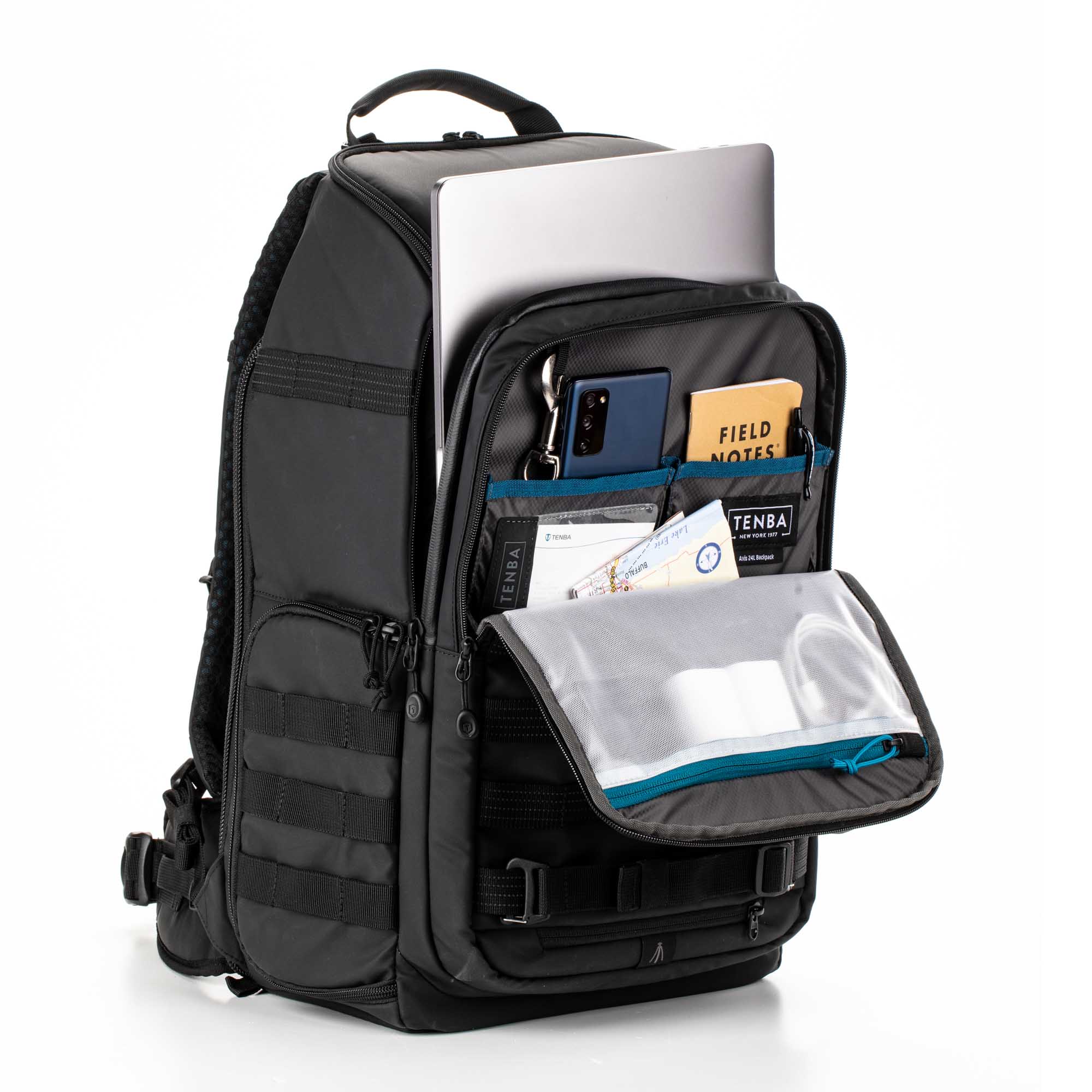 Tenba  Axis V2 24L Schwarz Frontal offen