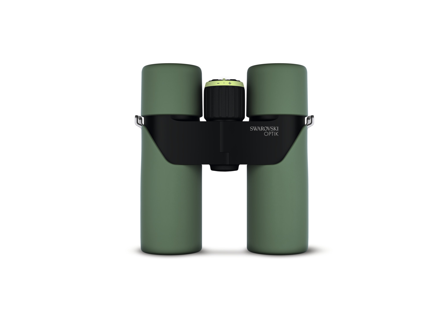 Swarovski CL Companion 8x30/10x30 grün – Rückseite mit Okularen, Mitteltrieb und sichtbarem Swarovski Optik Logo