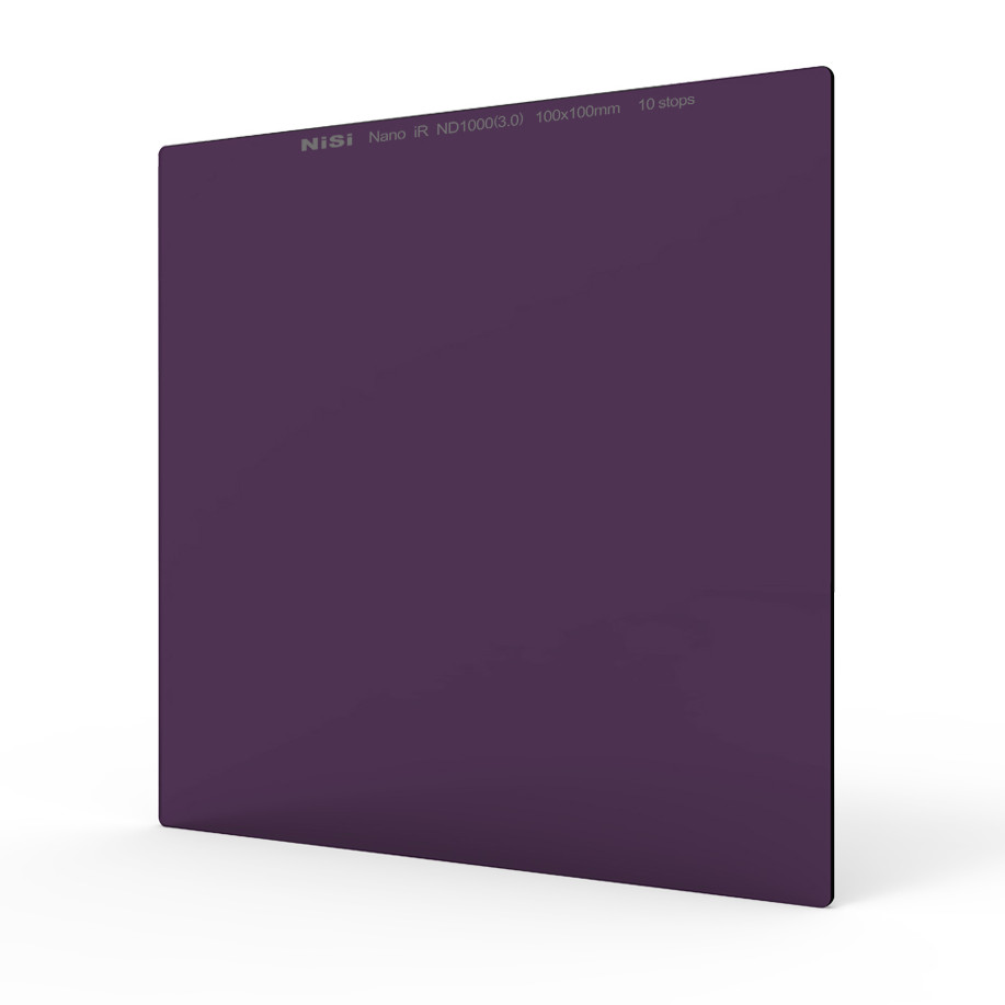 NiSi 100x100mm Graufilter – Vorderansicht des quadratischen ND-Filters mit 100 × 100 mm Filterfläche.