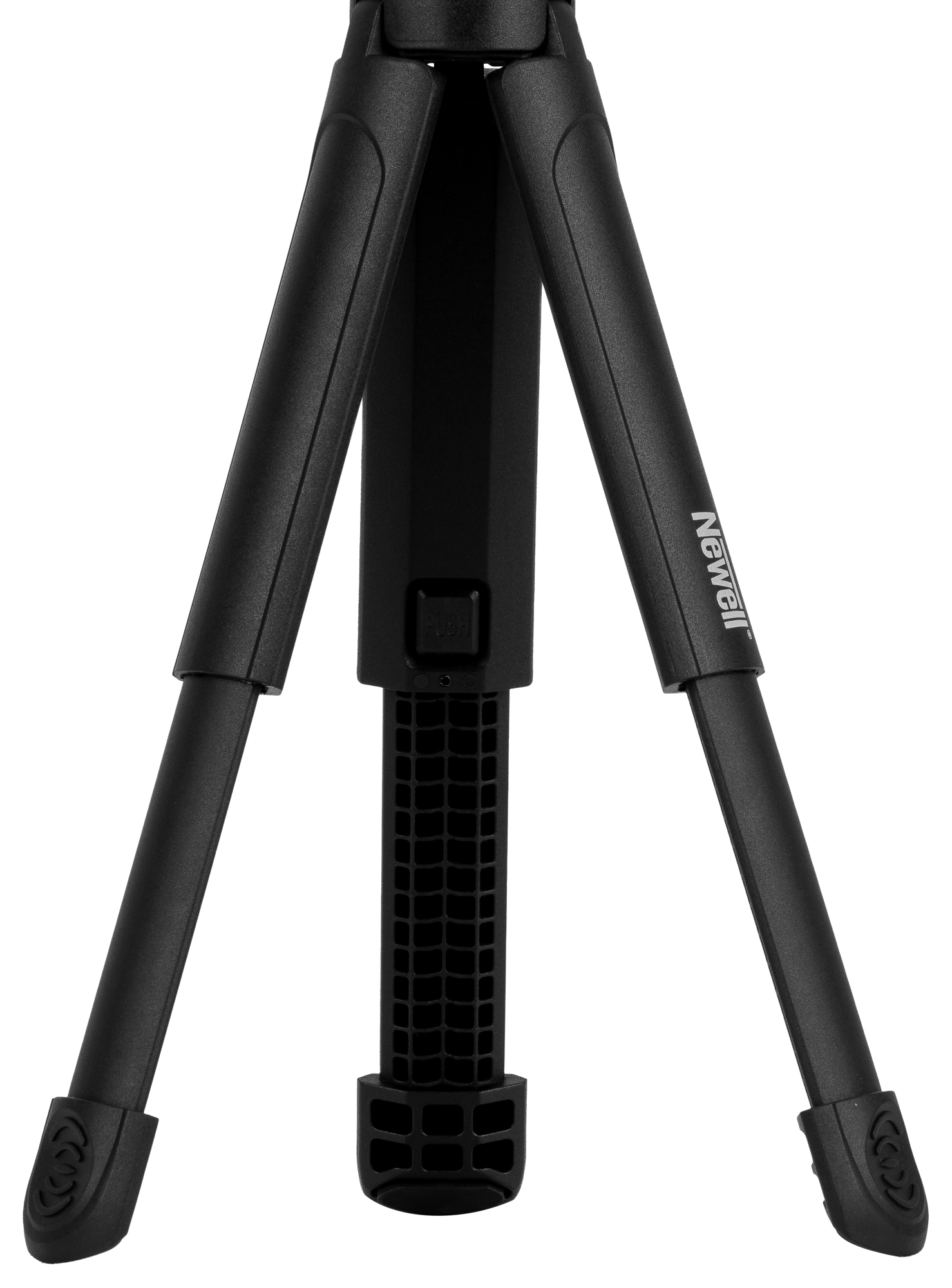 Newell M-Stand Mini Pro – Detailansicht der ausgeklappten Stativbeine mit rutschfesten Standfüßen
