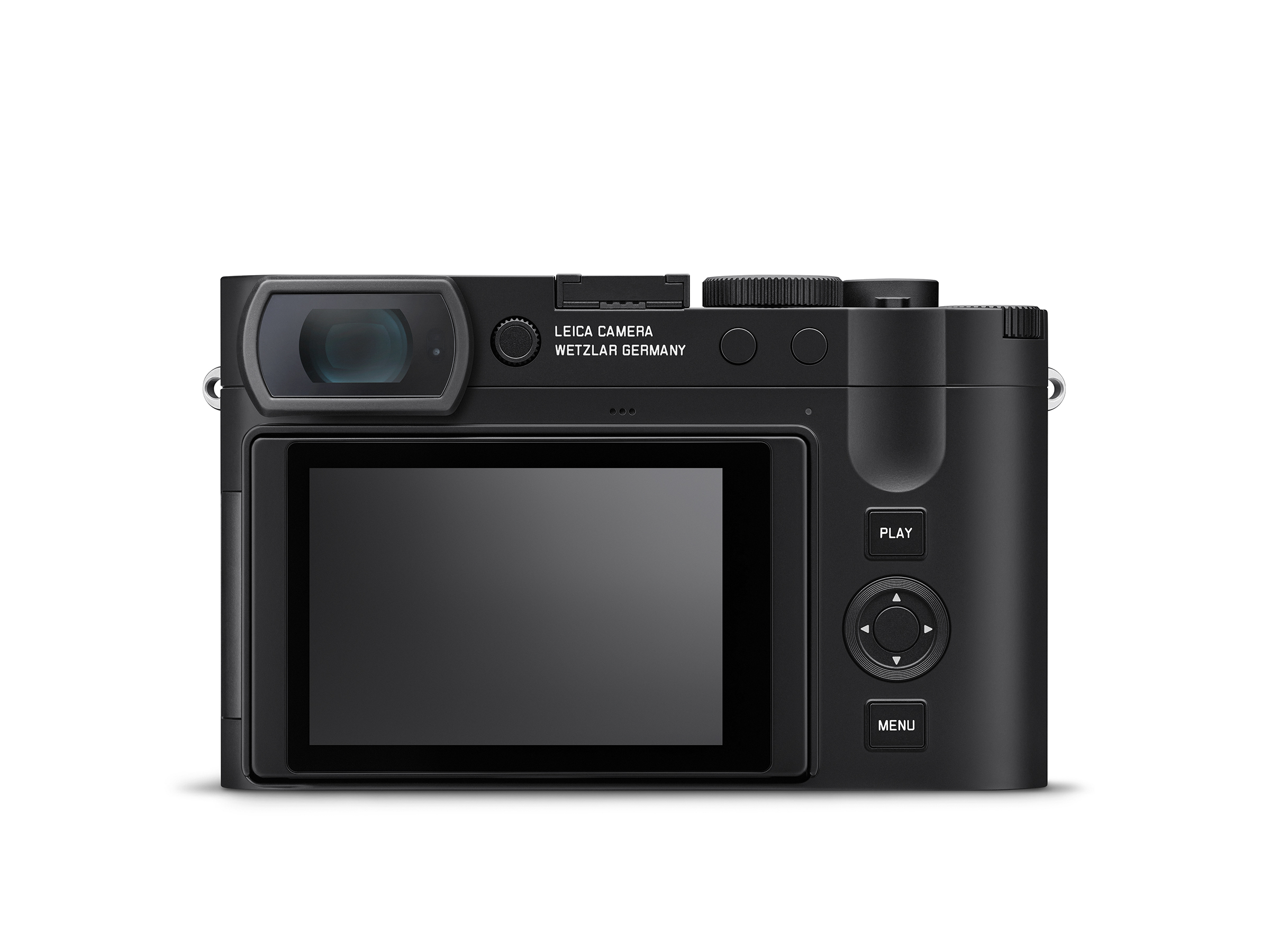 Q3 Monochrom Leica Q3 Monochrom – Rückseite mit Display, Tastenfeld und Sucher der kompakten Vollformatkamera