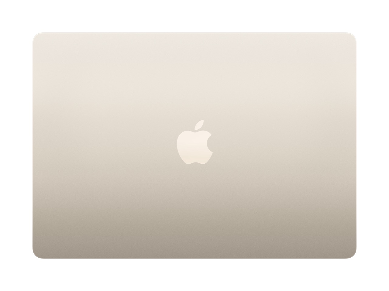 Apple MacBook Air M3 15 Zoll in Polarstern von Oben mit zugeklapptem Bildschirm