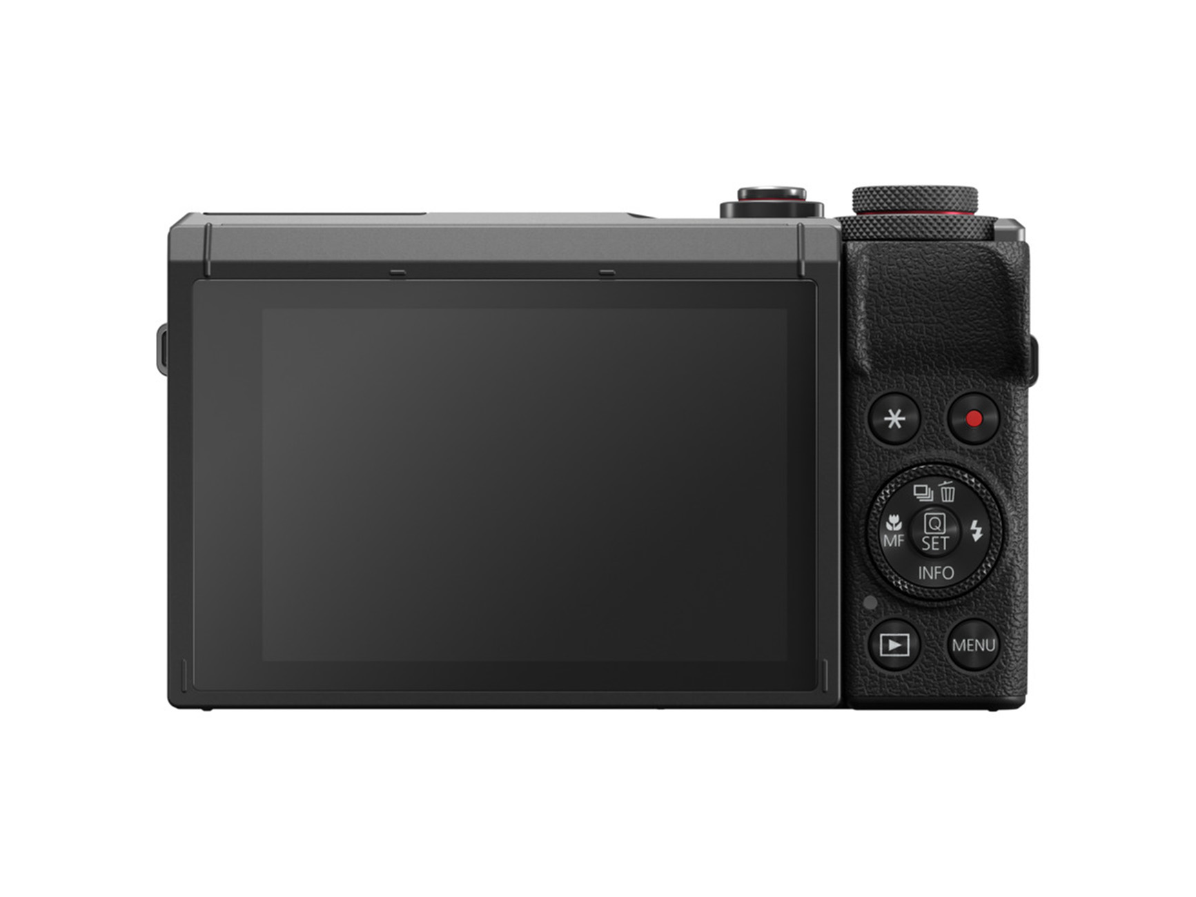 Canon PowerShot G7 X Mark III Graphit – Rückseite der kompakten Digitalkamera mit Display und Bedienelementen