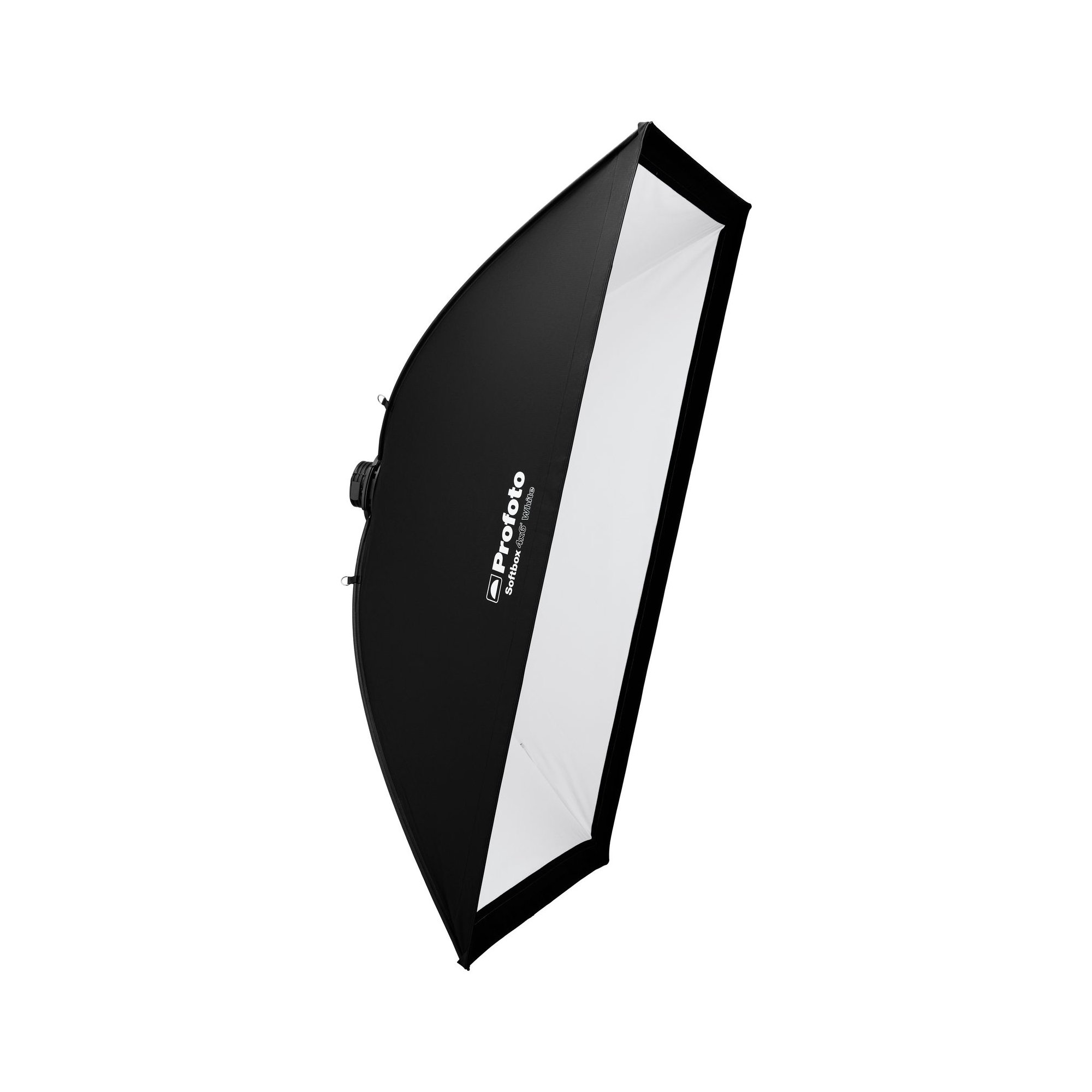 Seitenansicht der Profoto Softbox 4x6 White mit flacher rechteckiger Bauform.