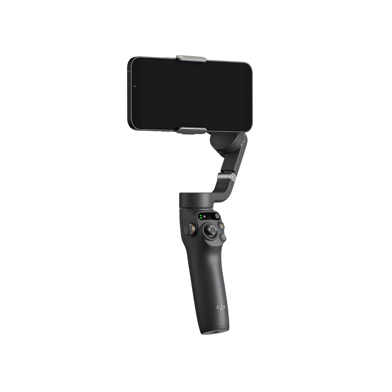 Osmo Mobile 6 (dunkelgrau) DJI Osmo Mobile 6 Gimbal, Frontal Schräg Links mit Smartphone