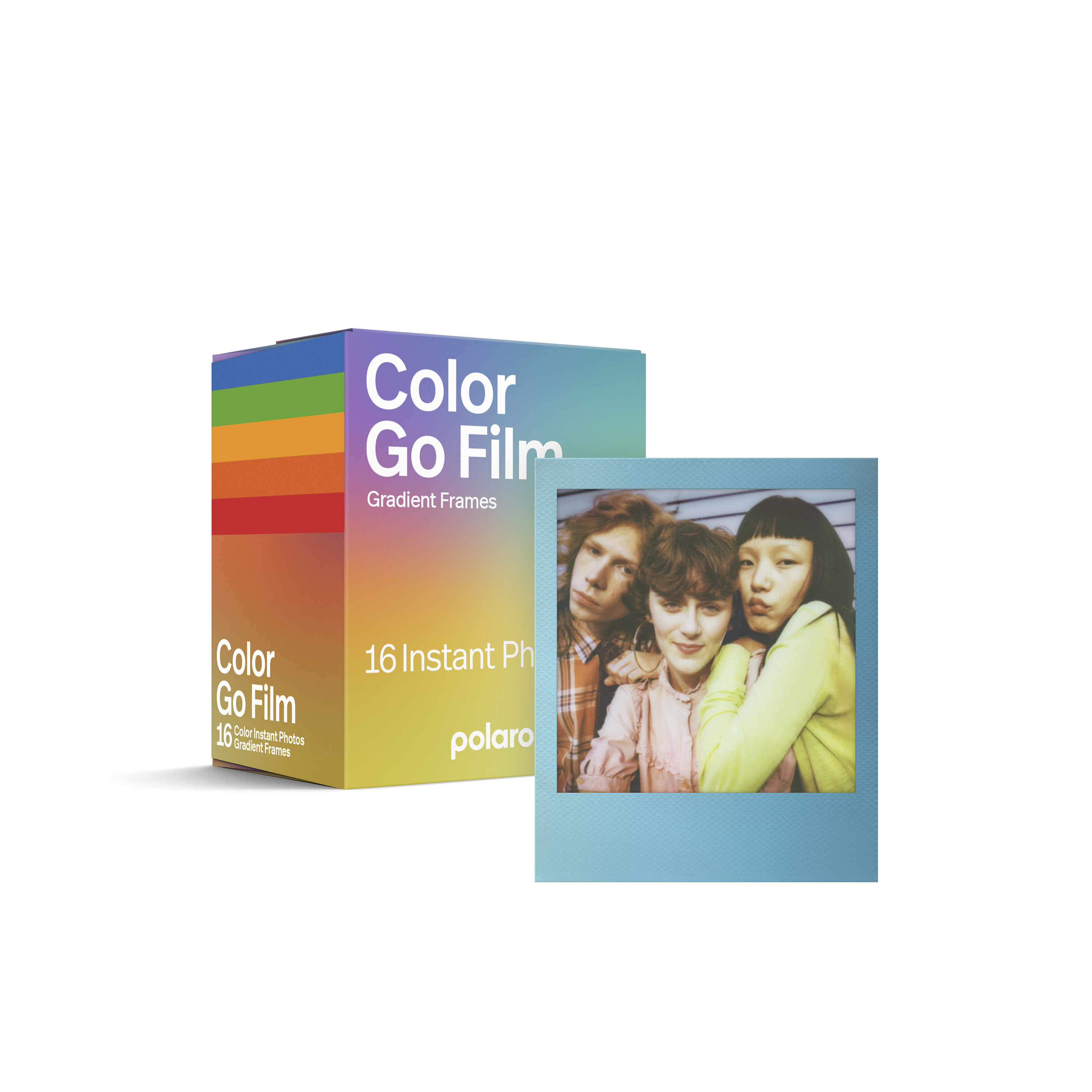 Polaroid Color Go Film Gradient Frames – Verpackung mit Farbverlauf und integriertem Beispielbild